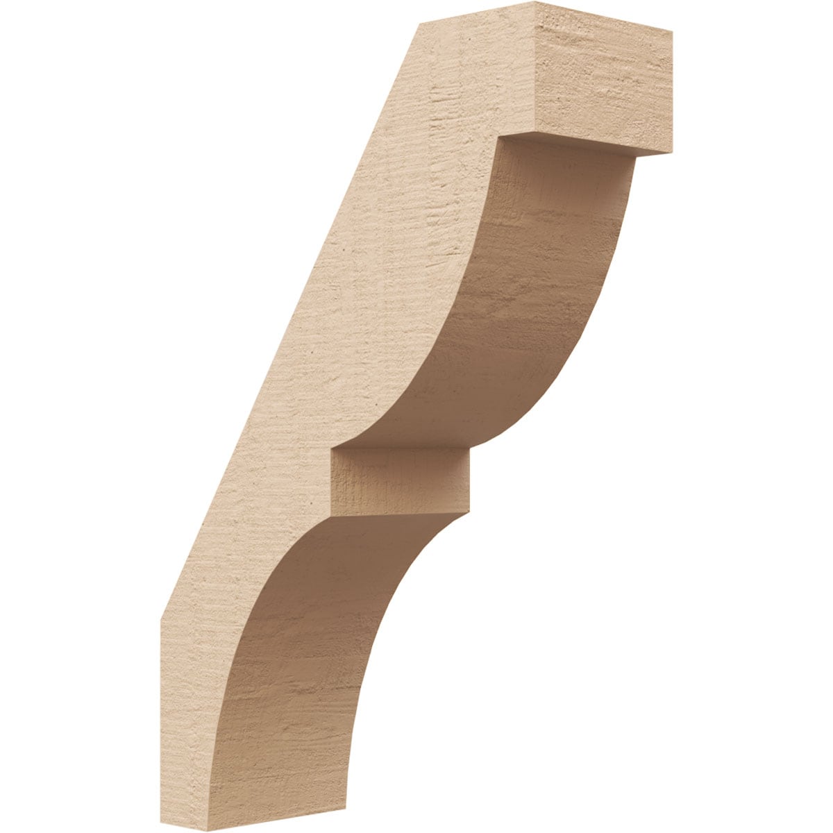 Ekena Millwork BRCUR03X08X12VALRCPR 3-in x 12-in x 8-in Primed Urethane Westlake Woodgrain TimberThane Knee Brace