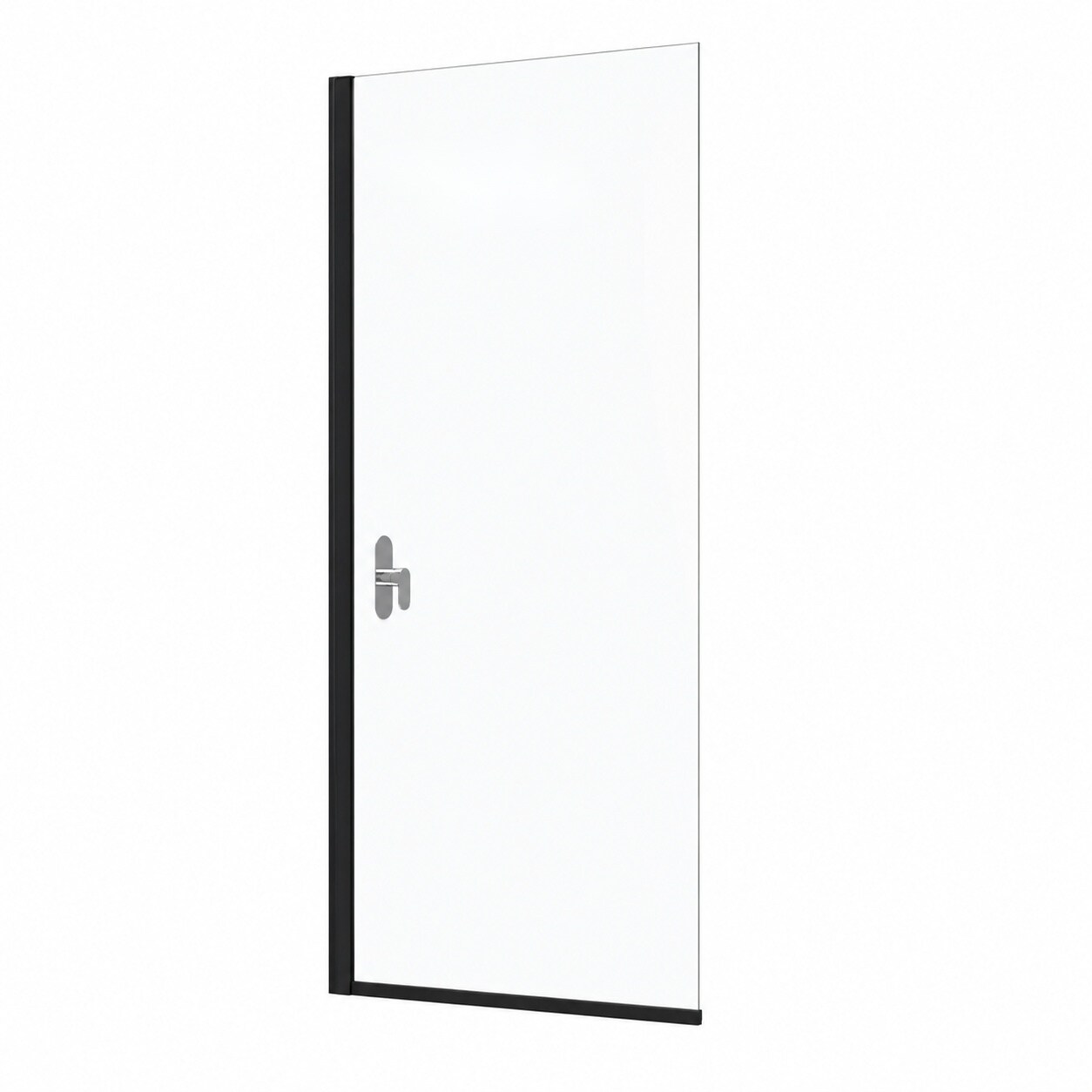 Aoibox  Frameless Fixed Shower Glass Panel 34 in W x 74 in H with 5 16 in Tempered Clear Glass and Matte Black