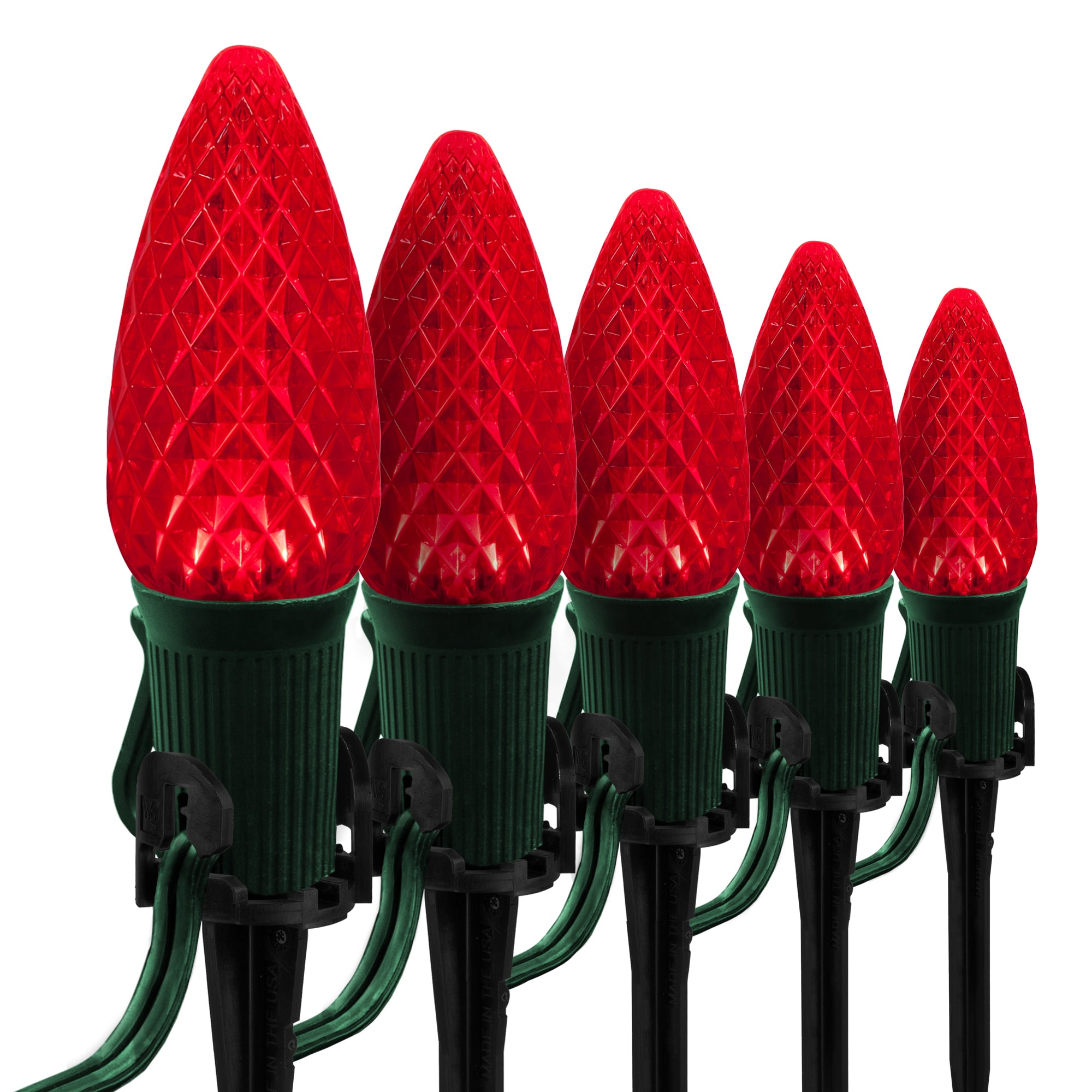 Wintergreen Lighting 81160 50-Marker Red Light Bulb Christmas Pathway Markers