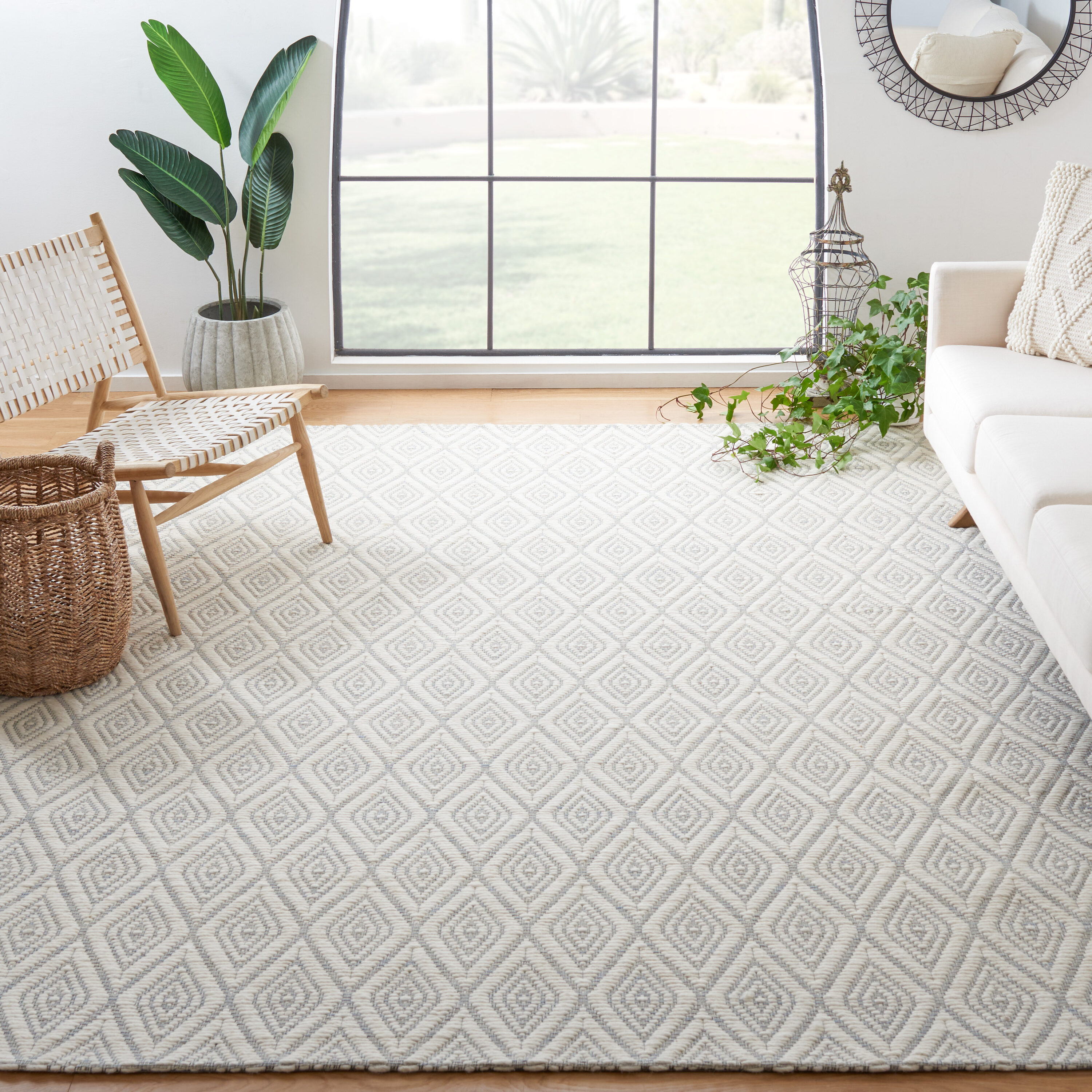 Marbella 308 Light Blue/Ivory Contemporary 8ft x 10ft Large Rectangle Rug