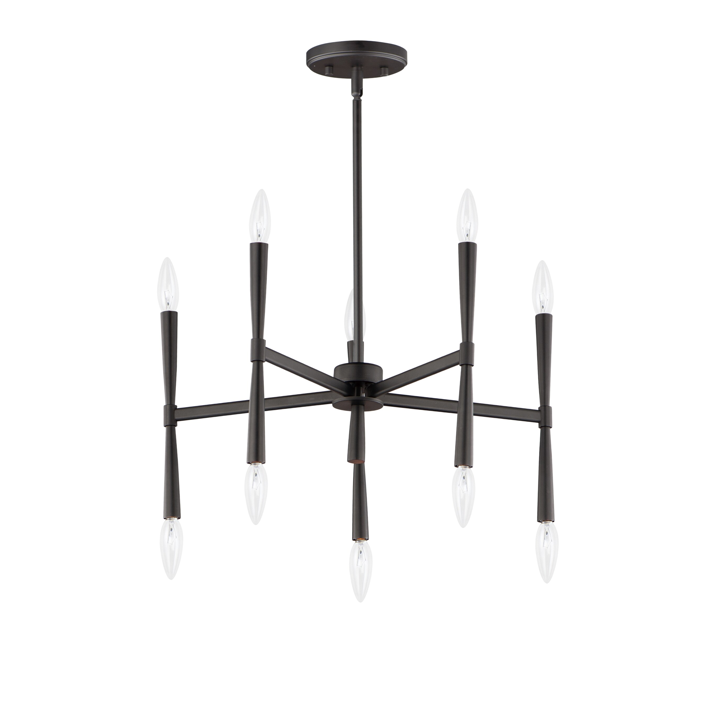 Maxim Lighting 24625BK Rome 10-Light Matte Black Transitional Chandelier