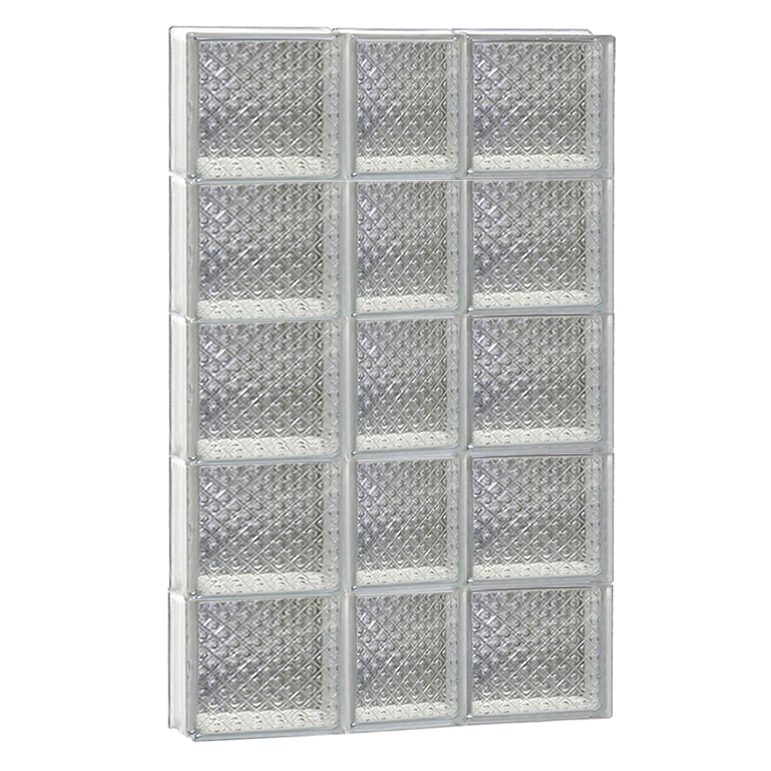 REDI2SET S2240DP Diamond Glass 21-1/4-in x 38-3/4-in Frameless Replacement Glass Block Window