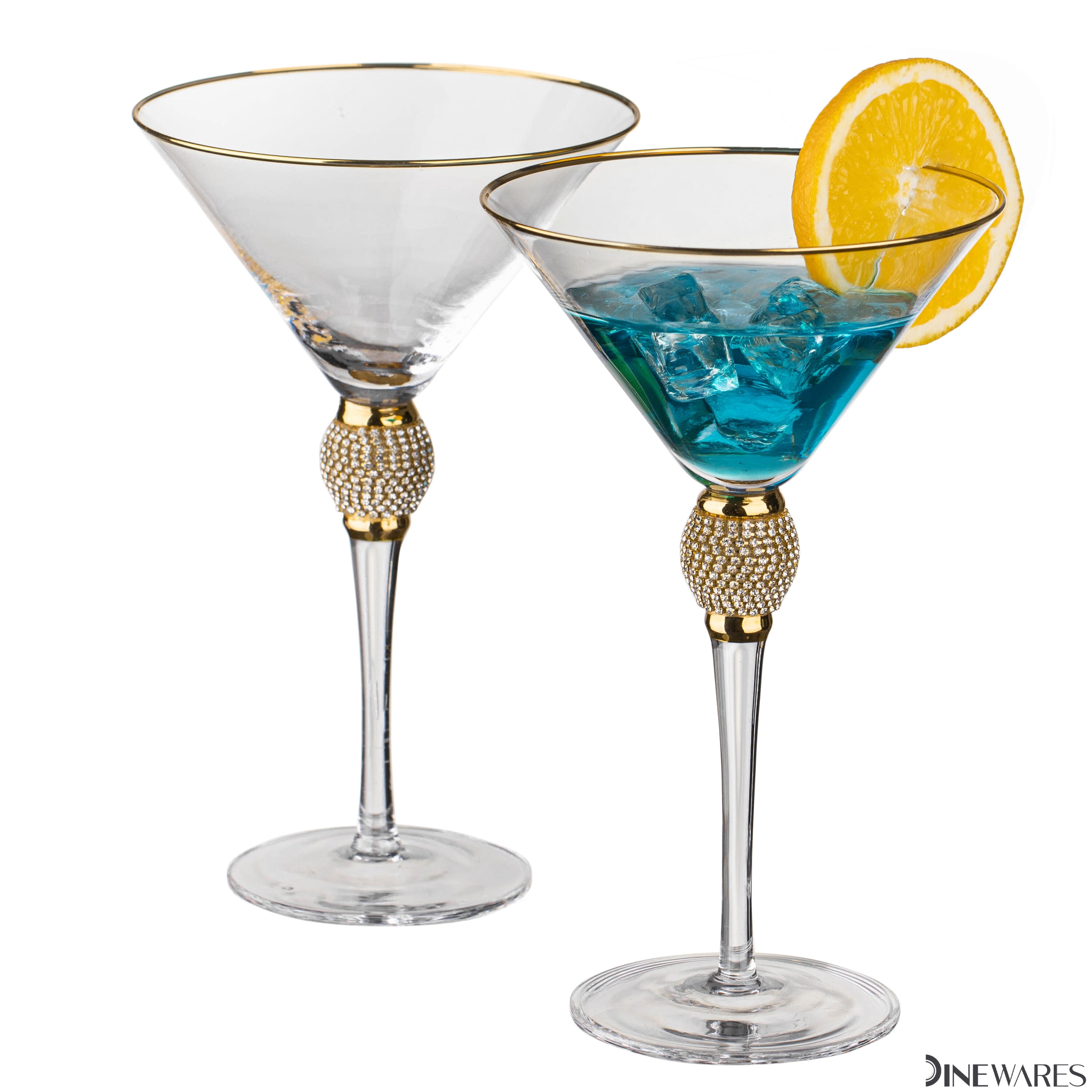 DINEWARES QI004760.GD.2 2-fl oz Glass Gold Set of 2 Martini glasses Set of: 2