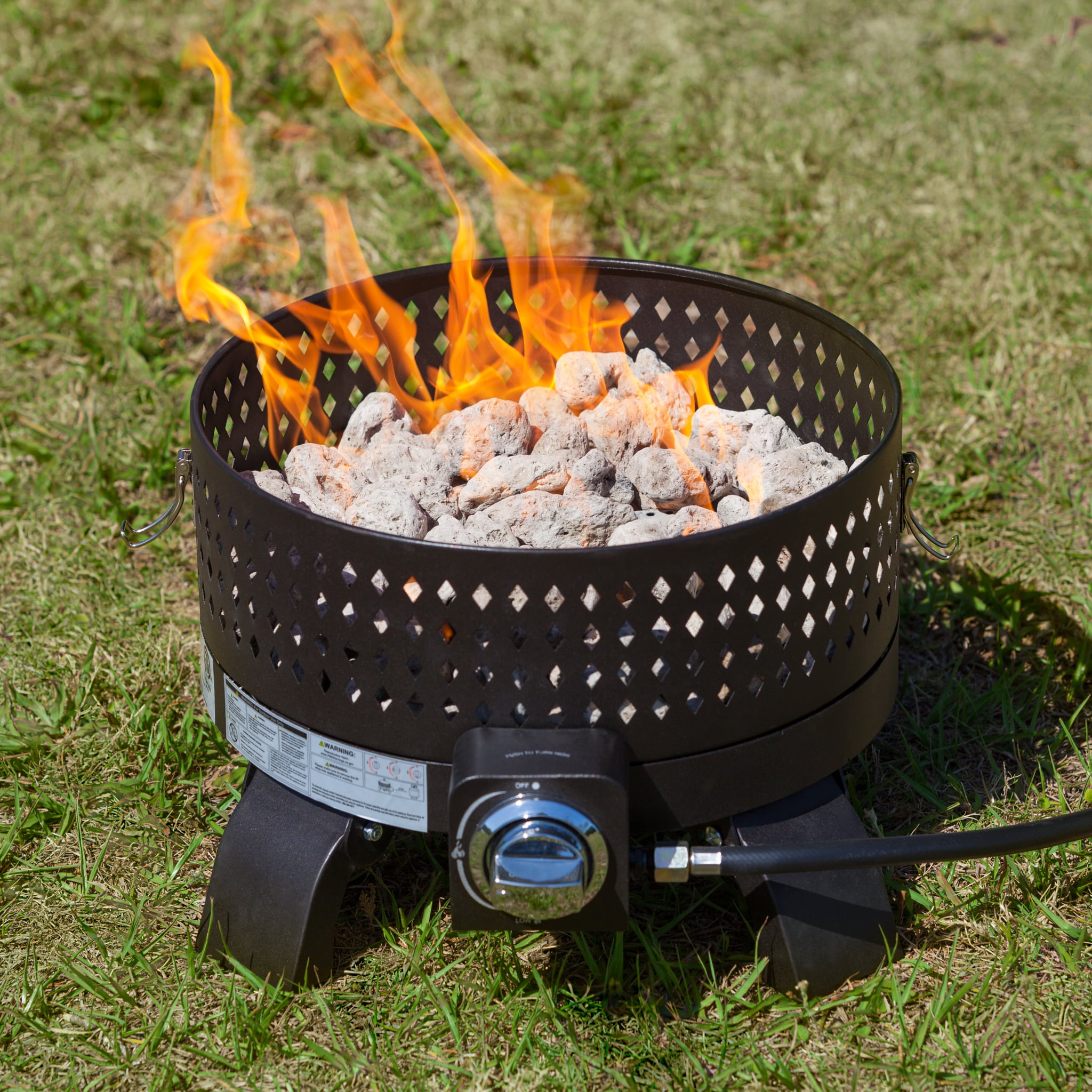 Dark Bronze Portable Gas Fire Pit with Propane Stand, 15"