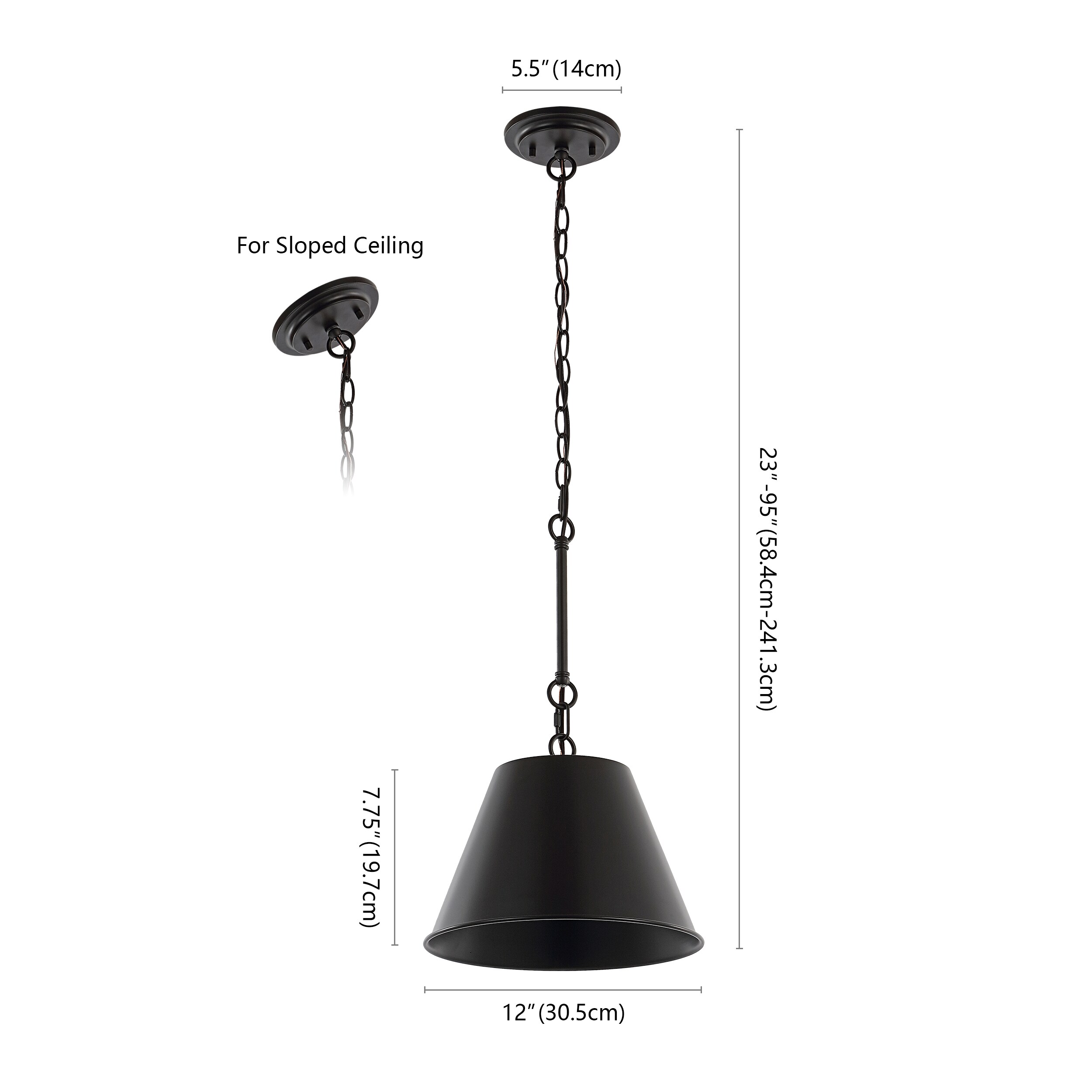 Harper 12" Black Industrial Farmhouse Iron LED Pendant