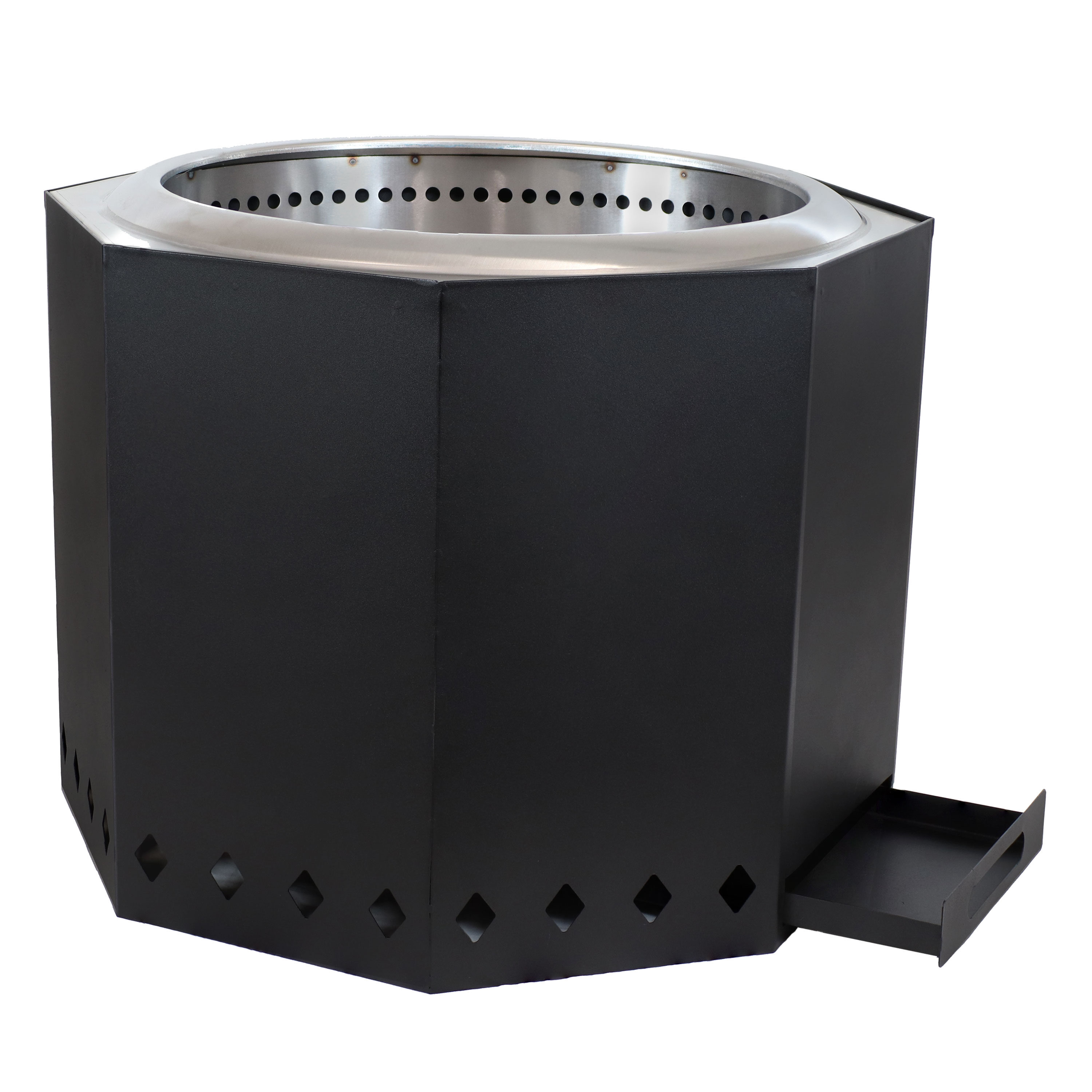 Sunnydaze Black Stainless Steel Smokeless Wood-Burning Fire Pit