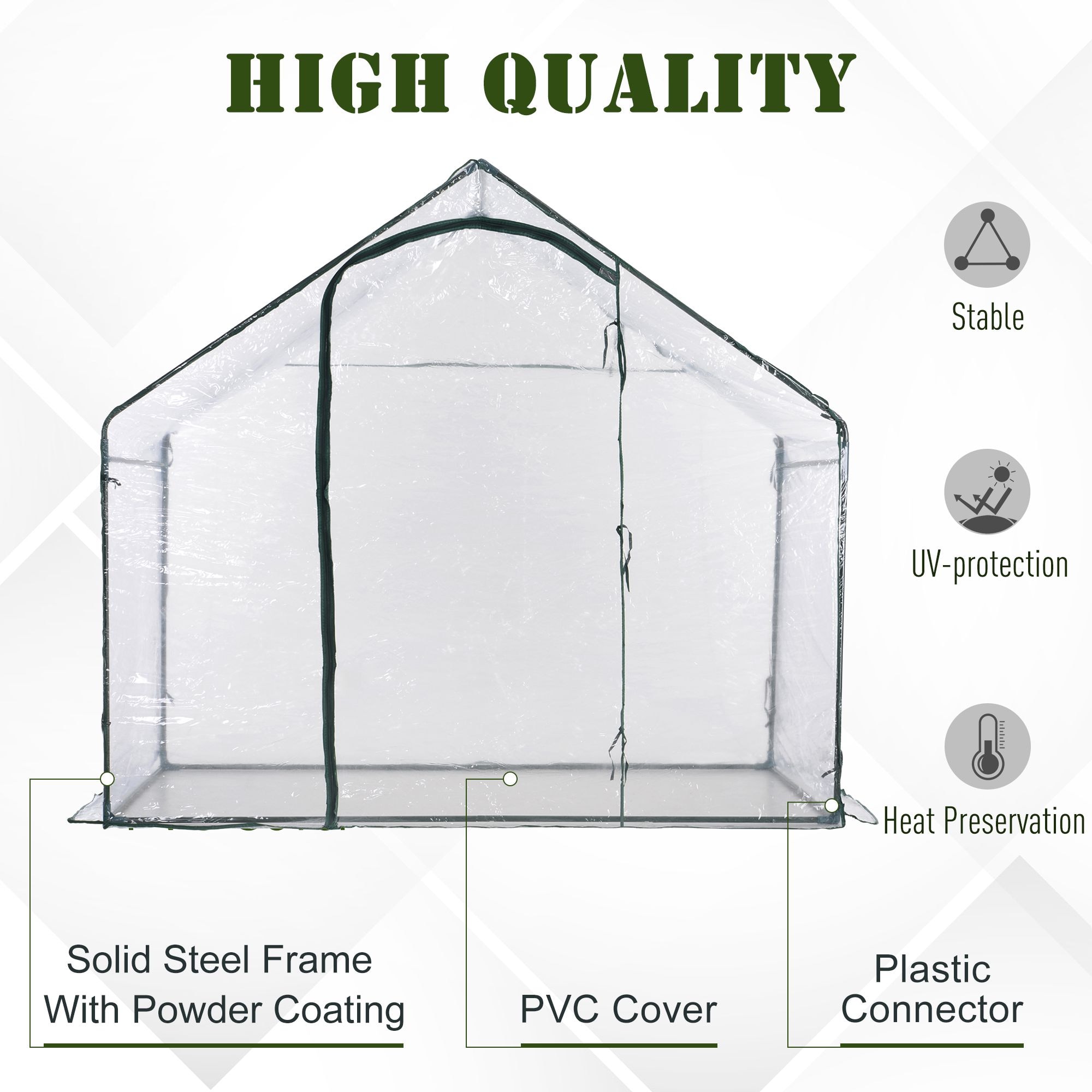 Outsunny 6-ft L x 3.5-ft W x 5-ft H Dark Green Greenhouse in the ...