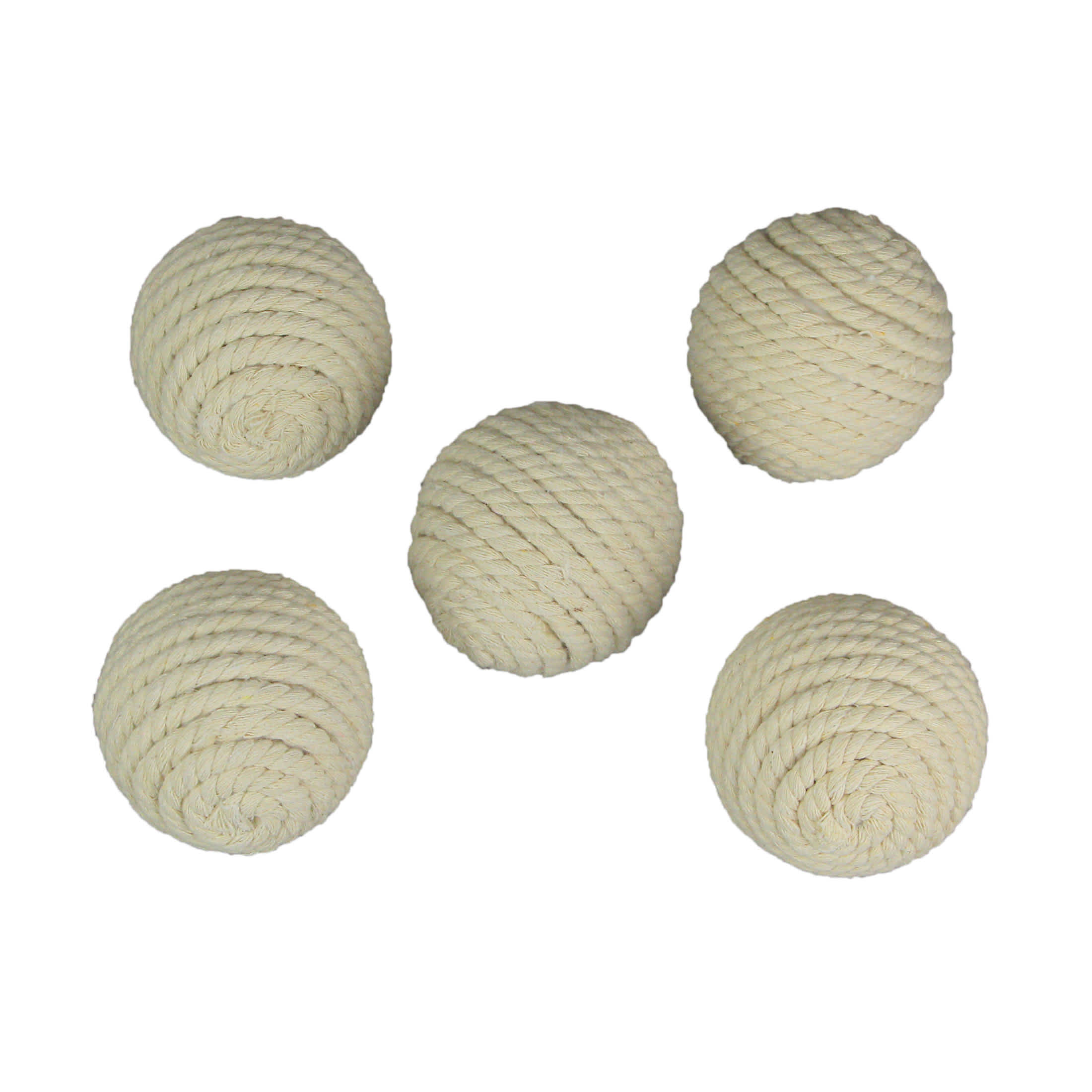 Things2Die4 JDY-72702-LT Set of 5 Light Brown Rope Decorative Orb Home Decor Ball Centerpiece Vase Filler