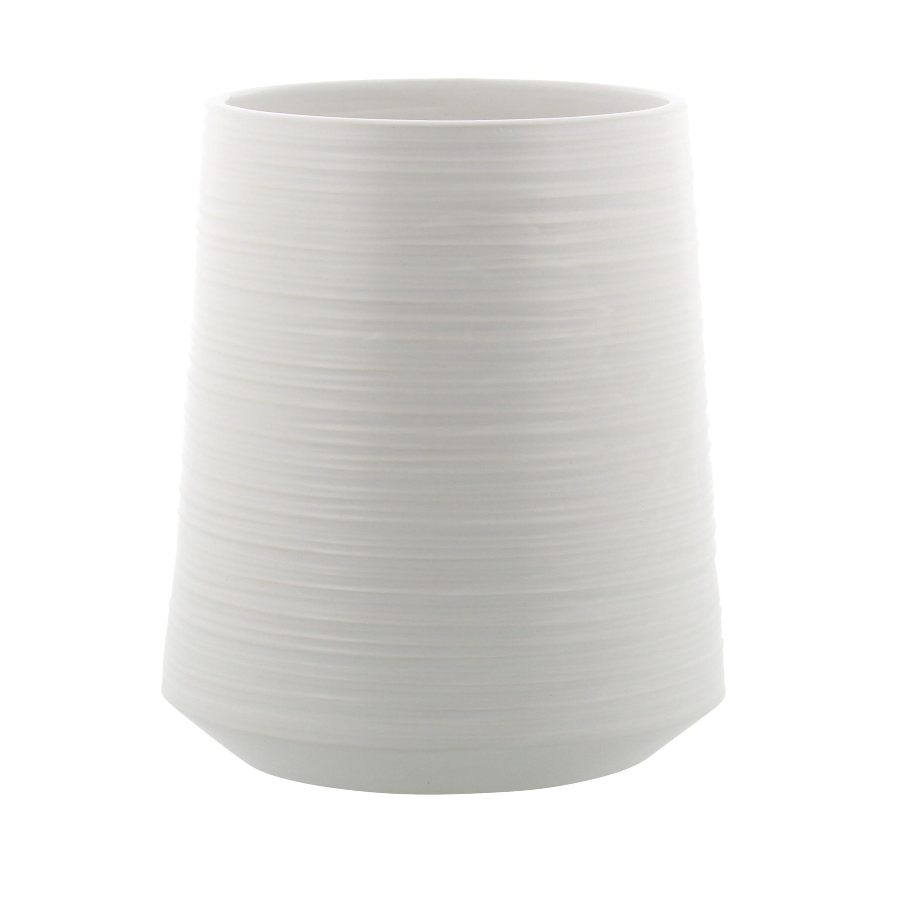 White Porcelain Cylinder Table Vase 12"