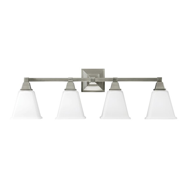 Sea Gull Lighting Denhelm 4-Light Nickel Traditional Vanity Light Sea Gull Lighting Denhelm 4-Light Nickel Traditional Vanity Light