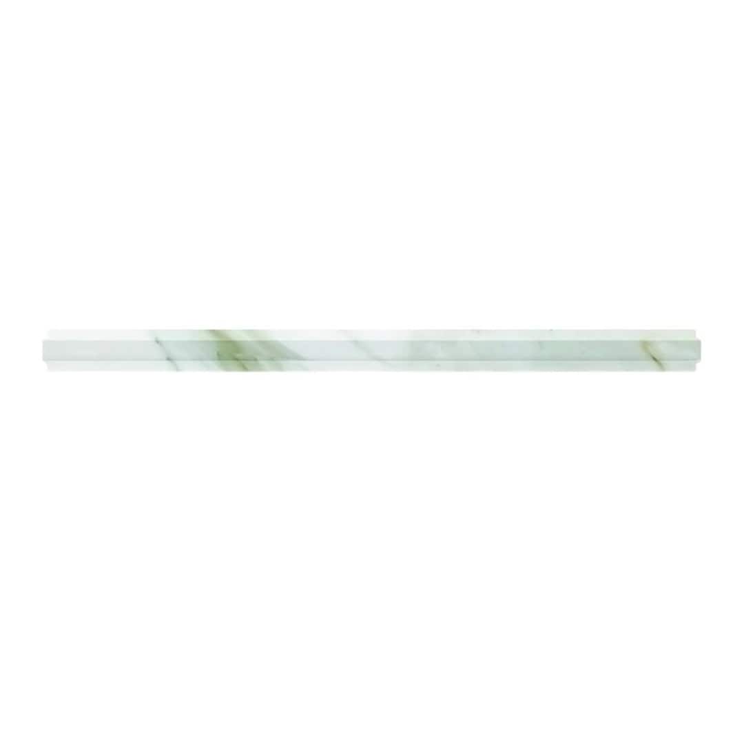 Apollo Tile 10-Pack Snow White 1-in x 12-in Marble Pencil Tile (0.667-sq. ft/ Carton)