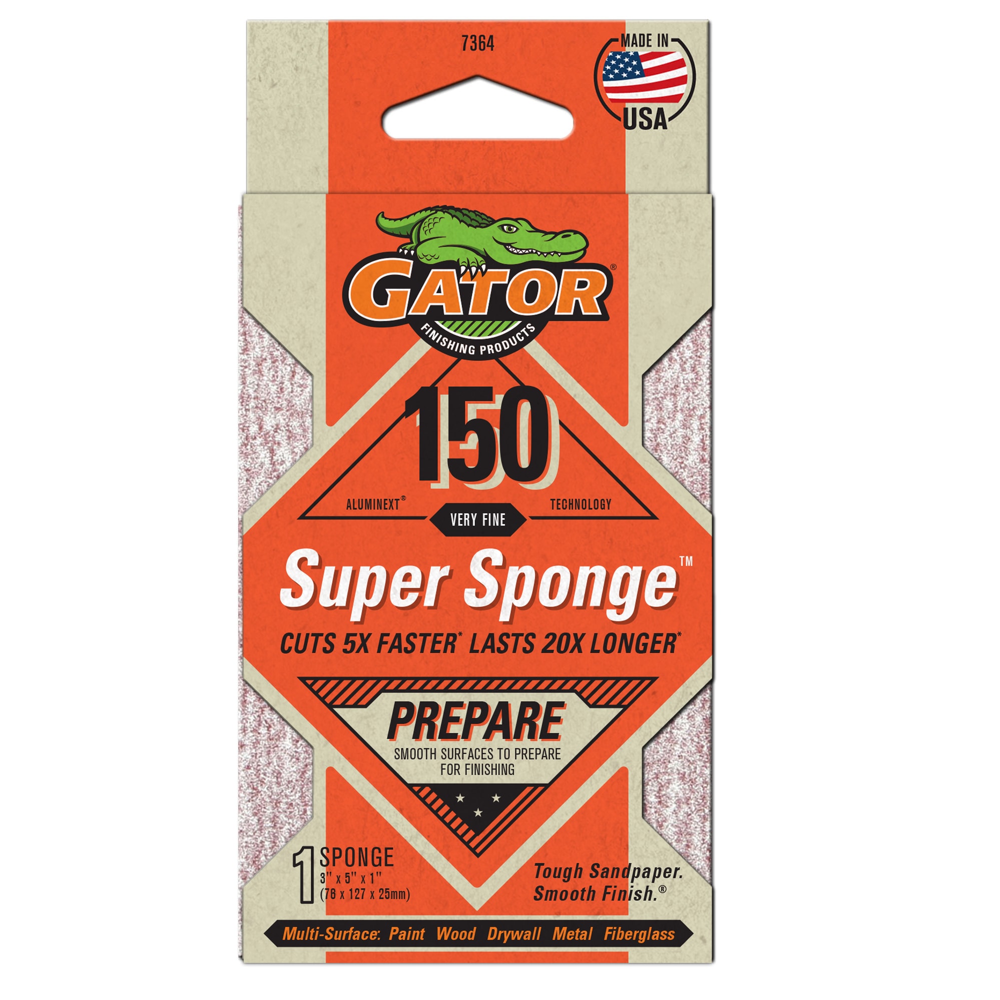 Gator Fine 220-Grit Sanding Sponge 3-in x 1-in | 7836-20