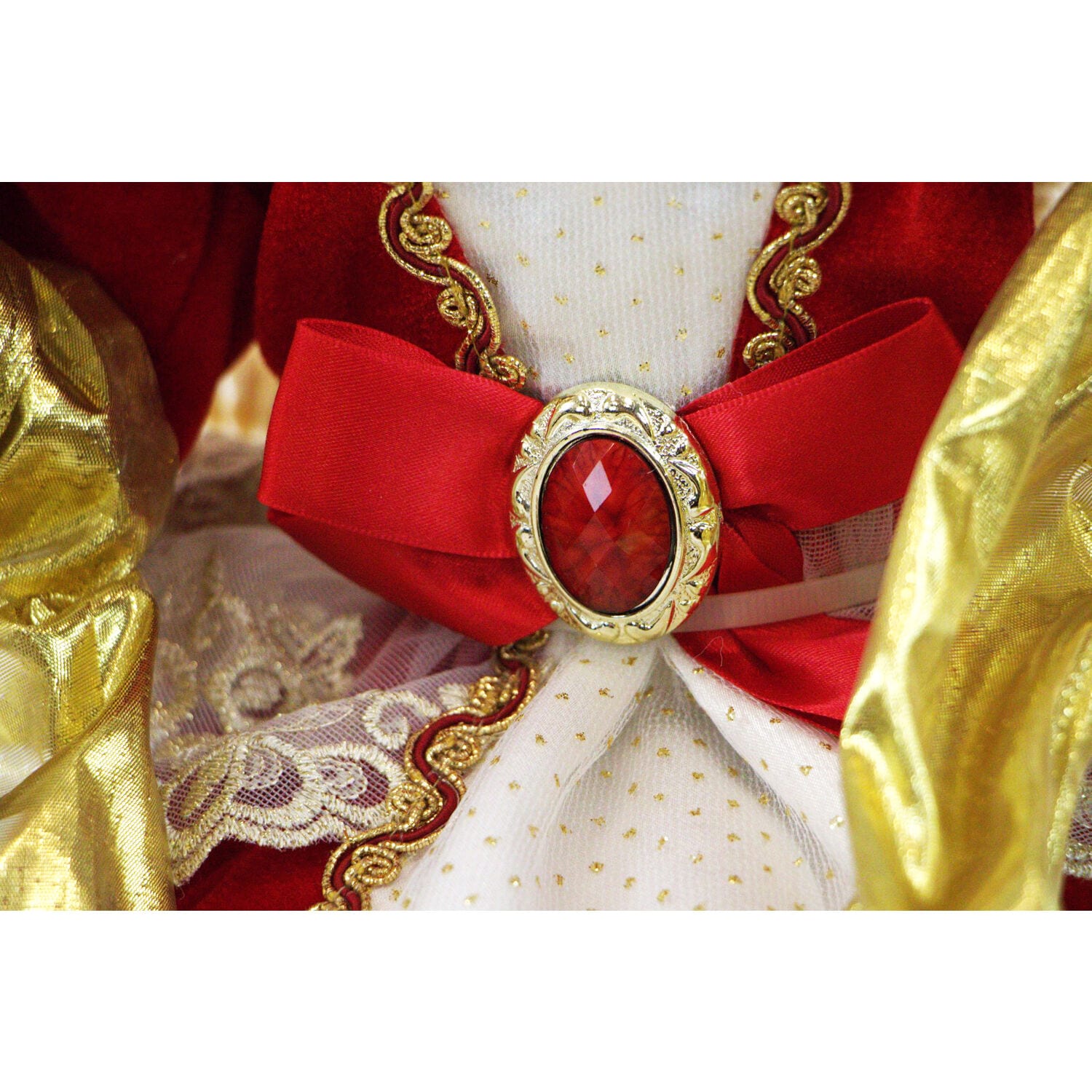 32-Inch Golden Winged Porcelain Christmas Angel Figurine with LED Lights and Music