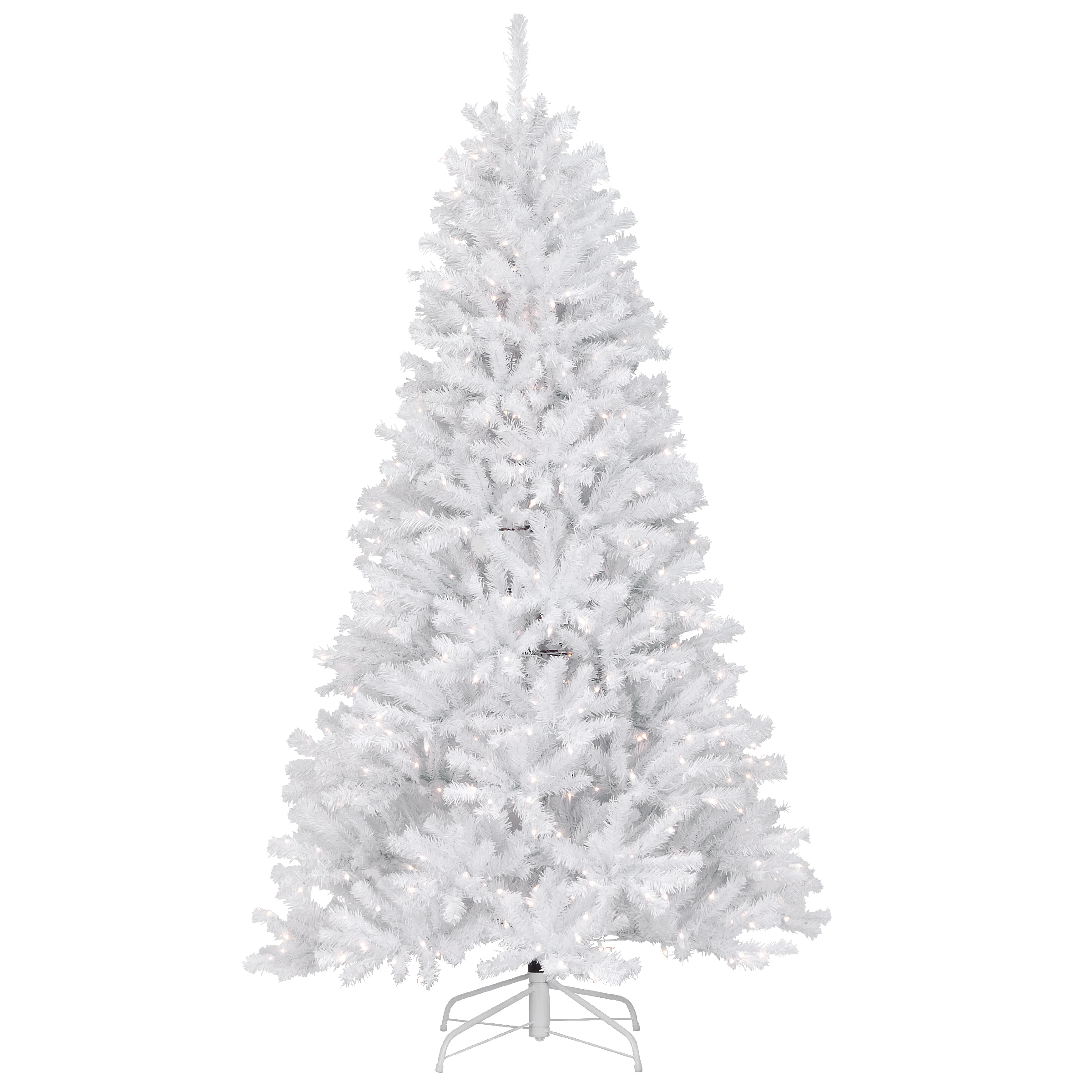 National Tree Company NRVW7-302-70 7-Feet North valley spruce Pre-lit White Artificial Christmas Tree with Clear Incandescent Lights