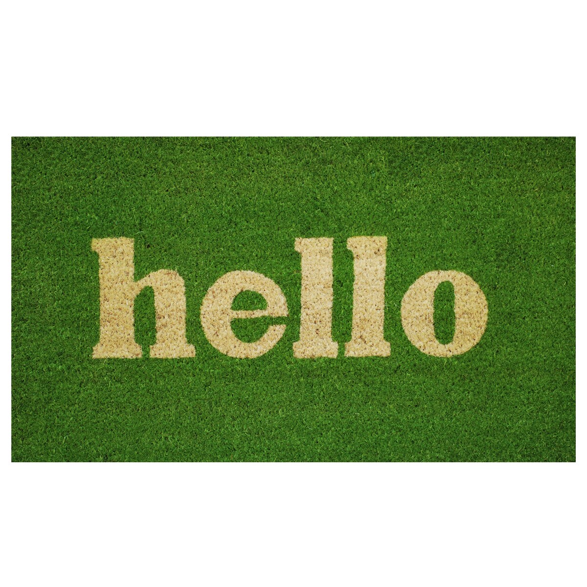 Callowaymills 120801729GNB 1-ft x 2-ft Green/Natural Coir/Vinyl Rectangular Indoor or Outdoor Decorative Hello Door Mat