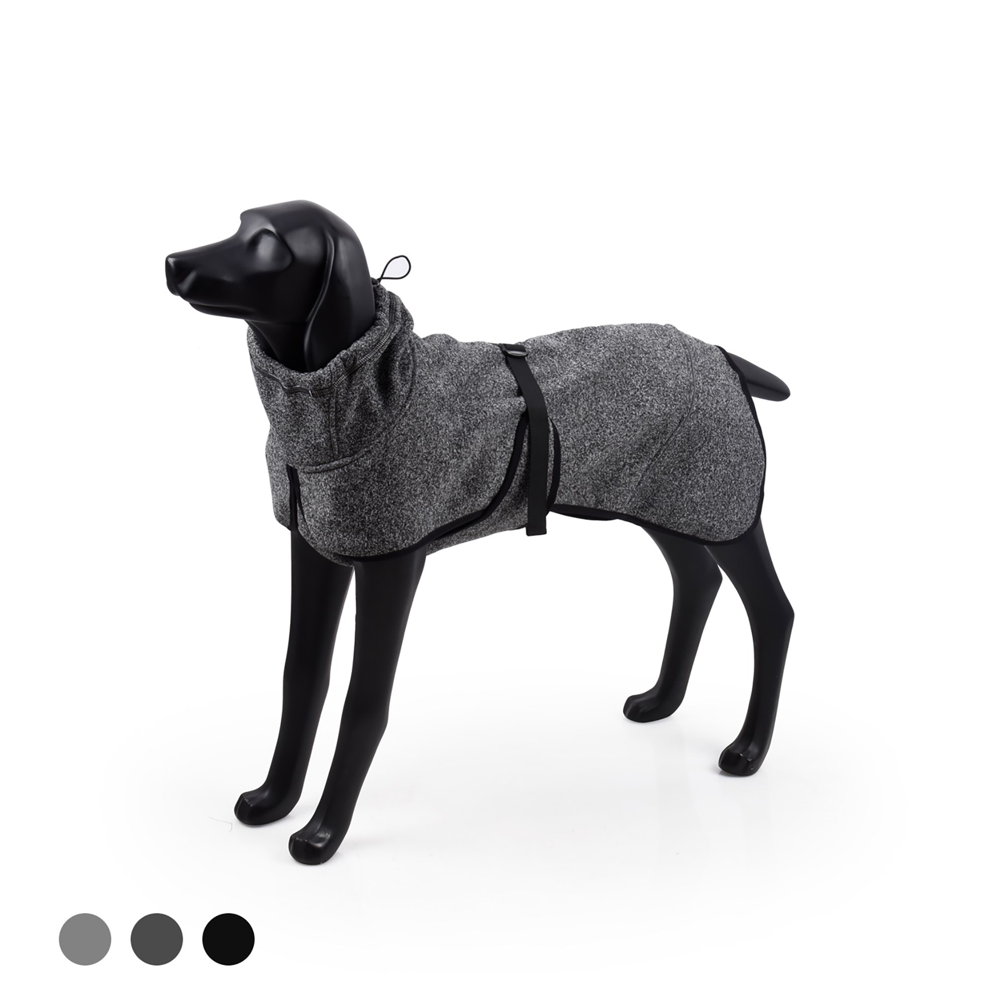 Bestcore Dark Gray Dog Pet Jacket Size Large 17.72-in Back Length Water Repellent Softshell Winter Coat with High Collar and Adjustable Straps