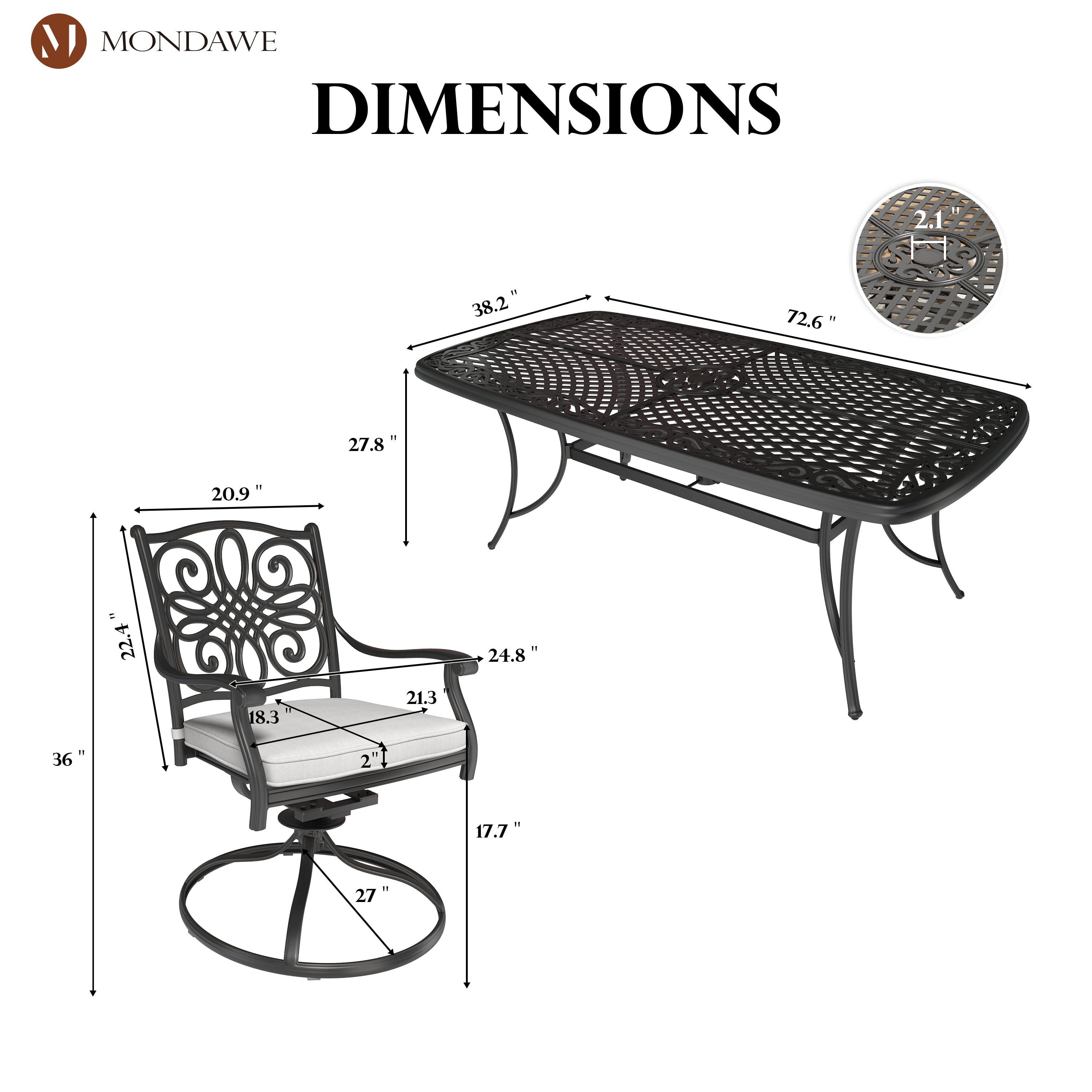 Mondawe MO-ODR7BMCG Patio-Dining-Sets - View #4