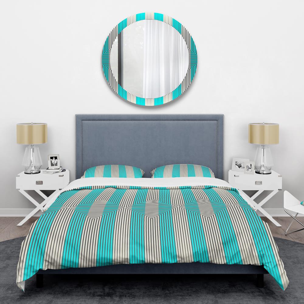 Designart BED24616-Q 3 -Piece Blue Queen Duvet cover Set