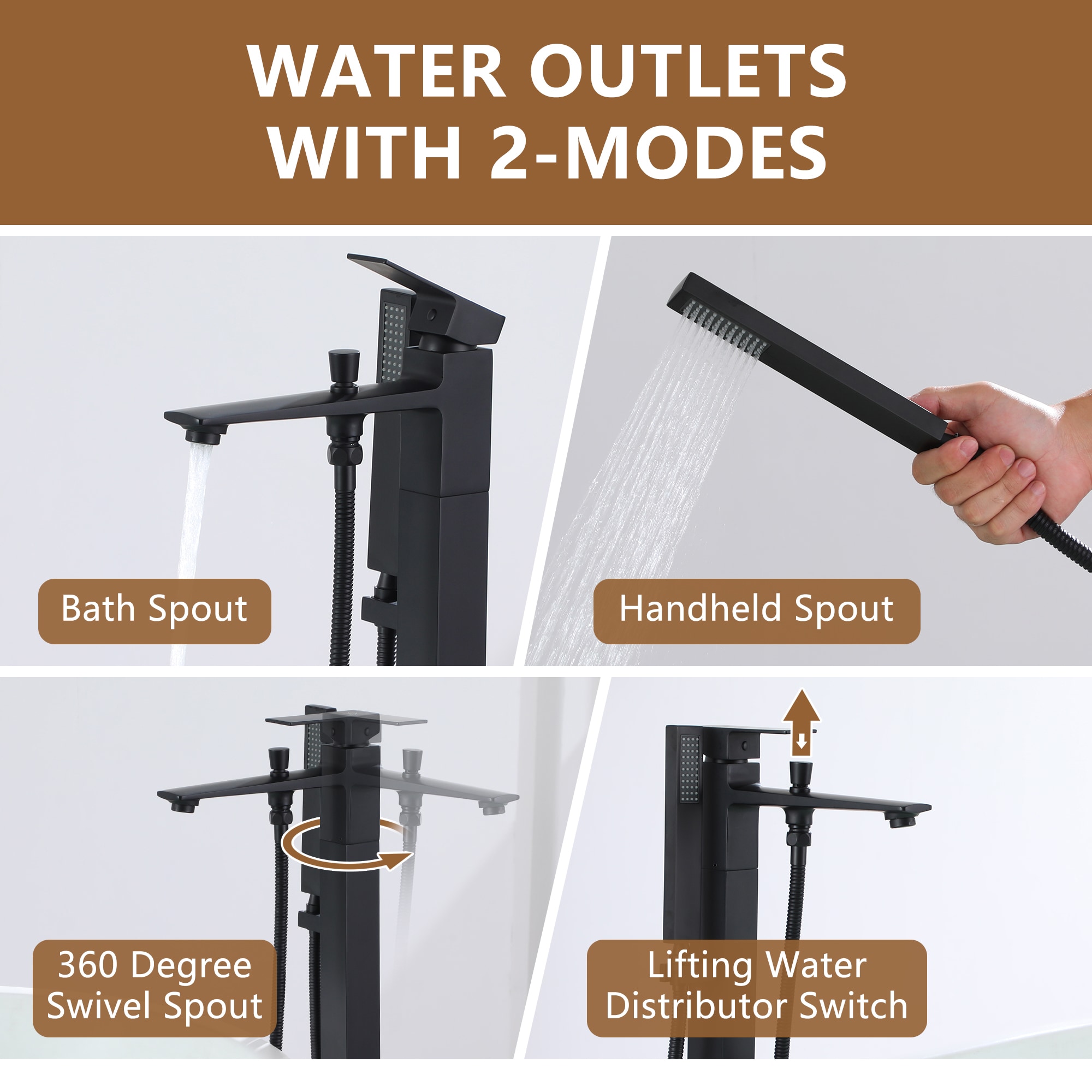 CASAINC TC08-ORB Roman-Tub-Faucets - View #8
