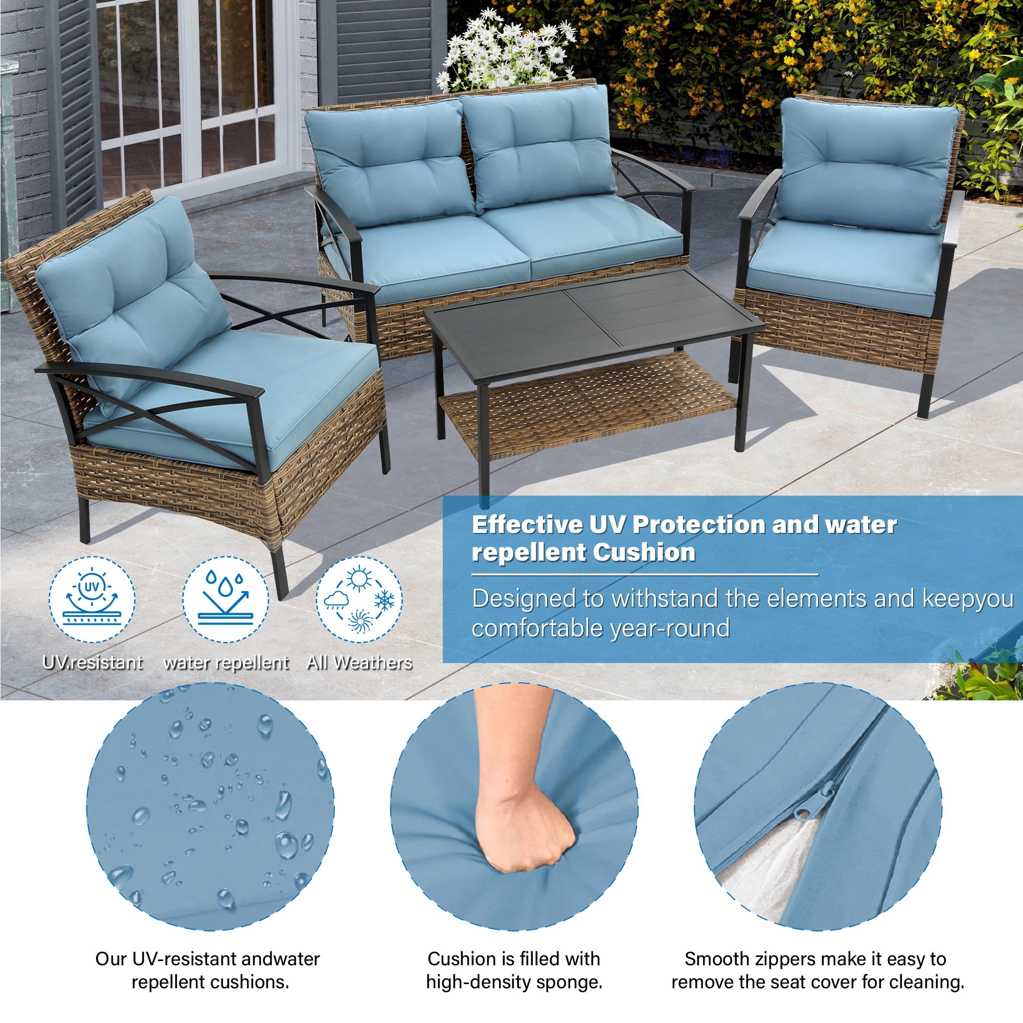 Forclover MONLDS03BE Patio-Conversation-Sets - View #2