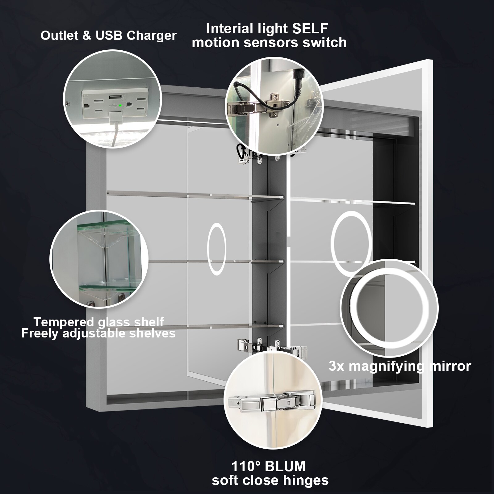 WELLFOR W8MCL2030R Bathroom-Medicine-Cabinets - View #10
