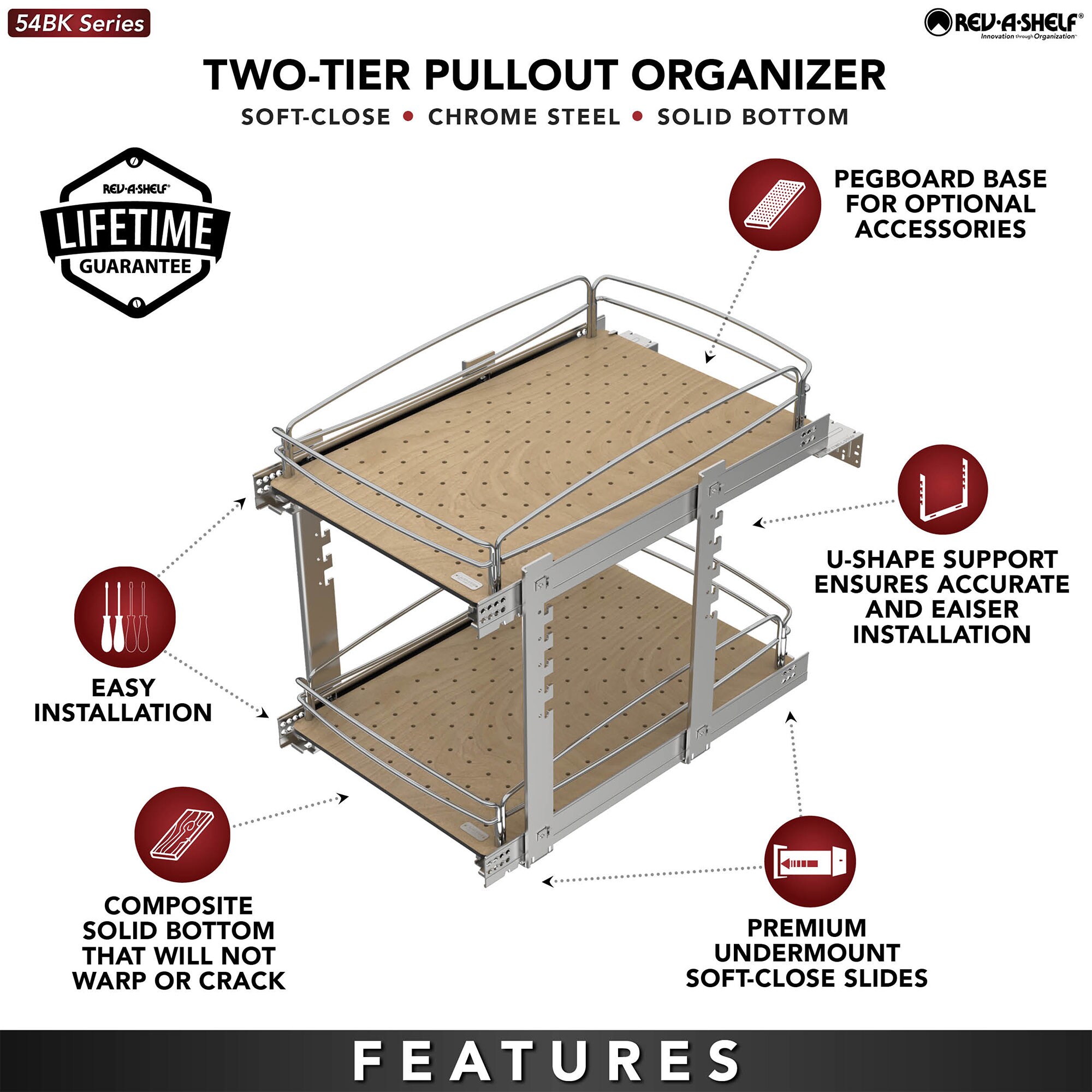Rev-A-Shelf 54BK-12SC-2-1 Pull-Out-Cabinet-Baskets - View #3