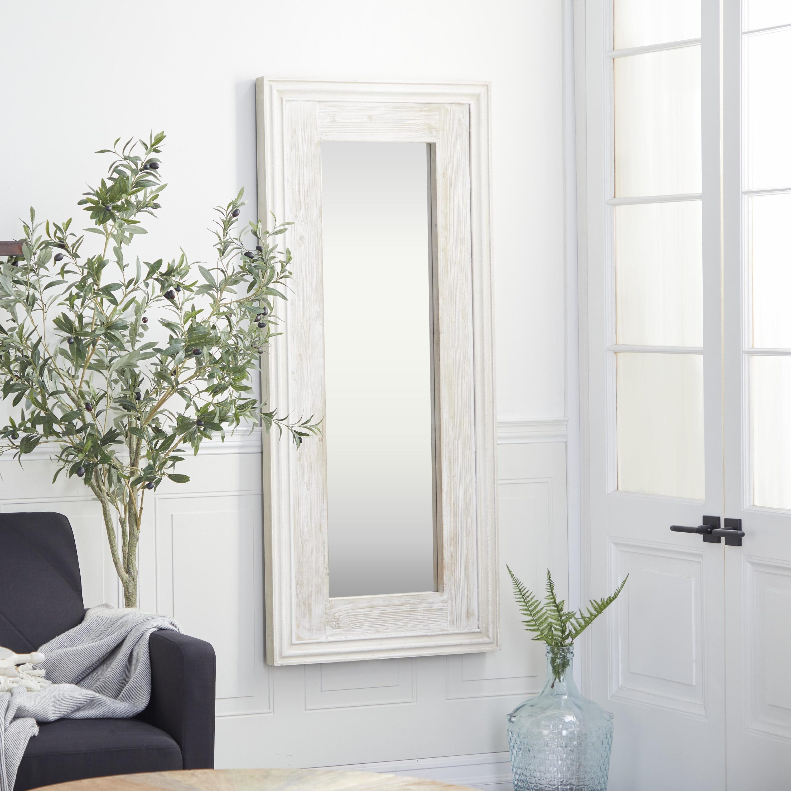 Grayson Lane 77932 25.5-Inches W x 59.0-Inches H Rectangle White Framed Full Length Wall Mirror