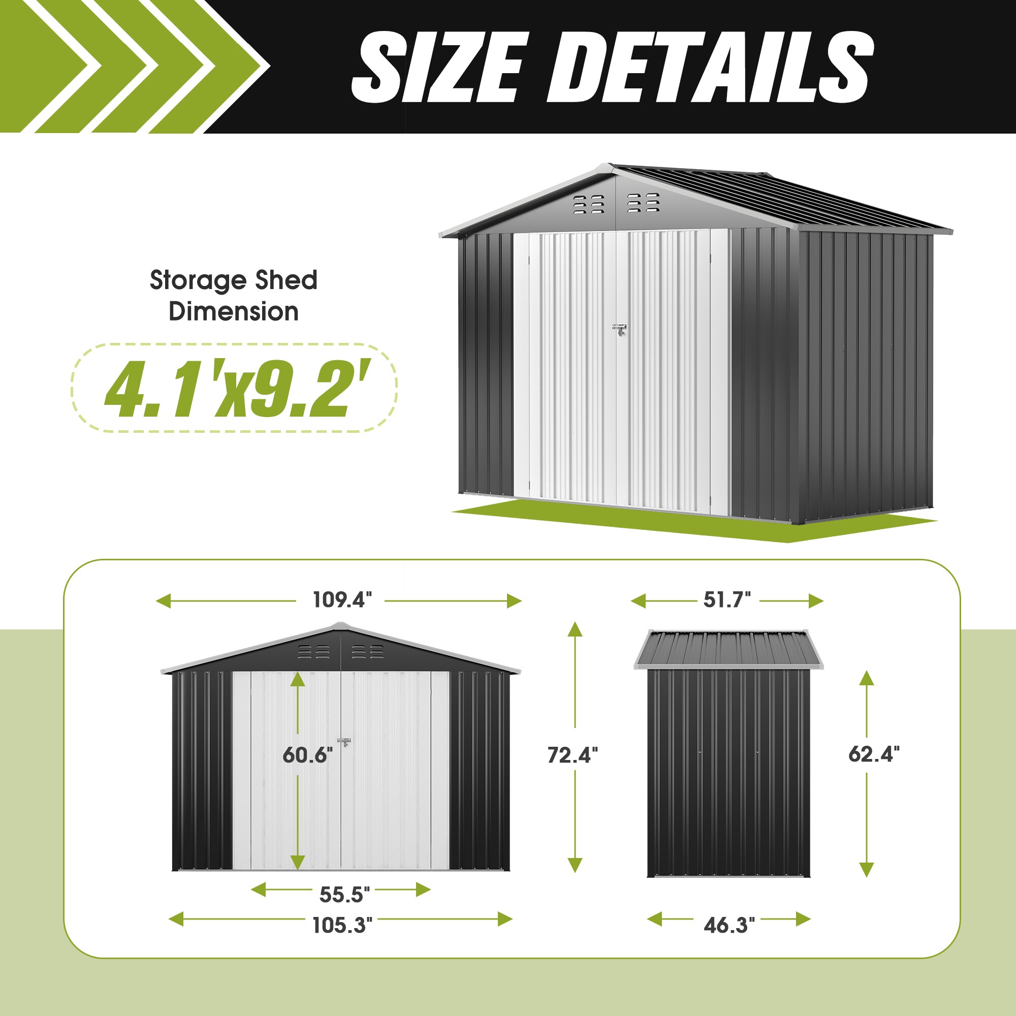 Mondawe MD-HG61P1365 Metal-Storage-Buildings-Sheds - View #3