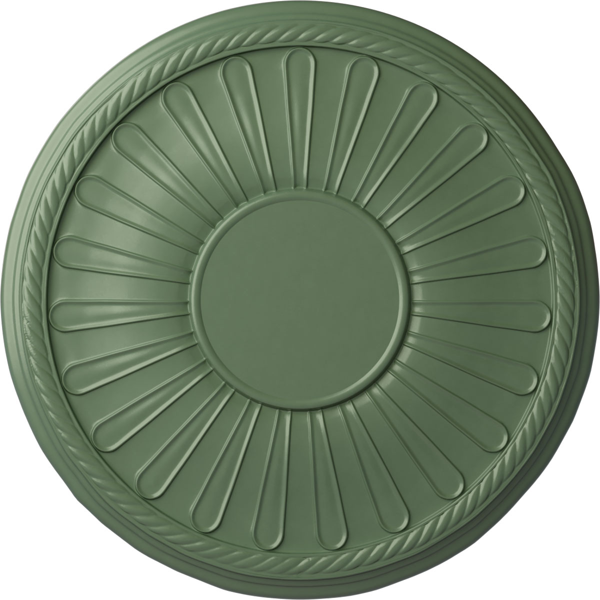 Ekena Millwork CM22LNAGF Leandros 22.875-in W x 22.875-in L Painted Athenian Green Polyurethane Whole Ceiling Medallion