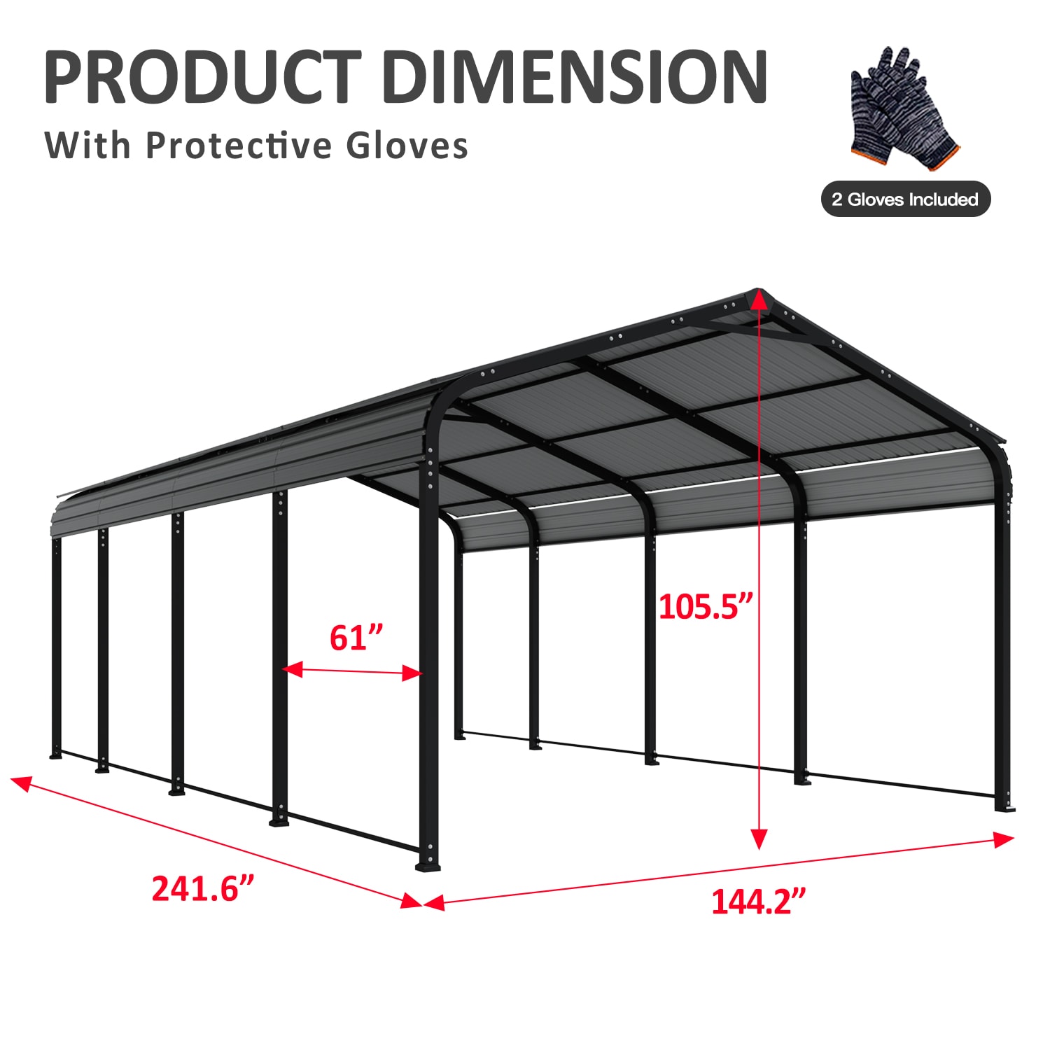 AOXUN AX-02505G Carport-Covers - View #7