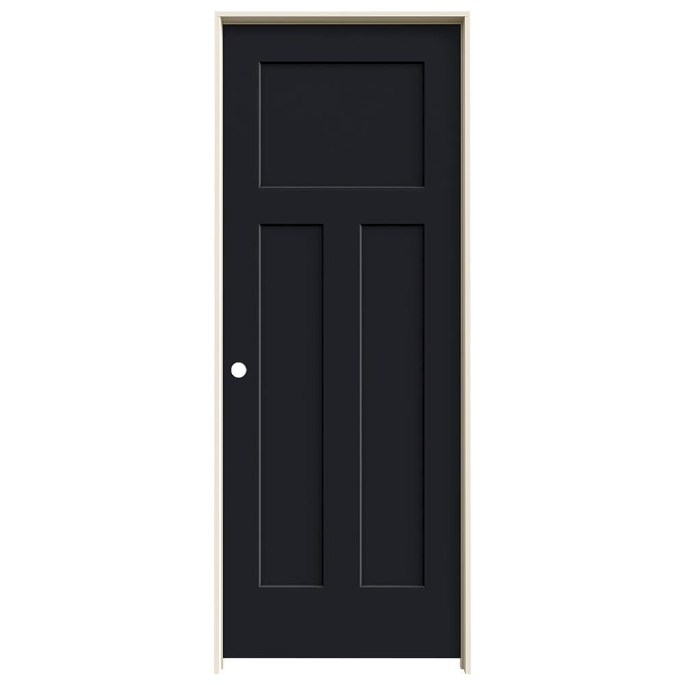 JELD-WEN 24-in x 80-in Eclipse Solid Core 3-panel Craftsman Right Hand Smooth Prefinished Molded Composite Flat Jamb Single Prehung Interior Door -  LOWOLJW137100395