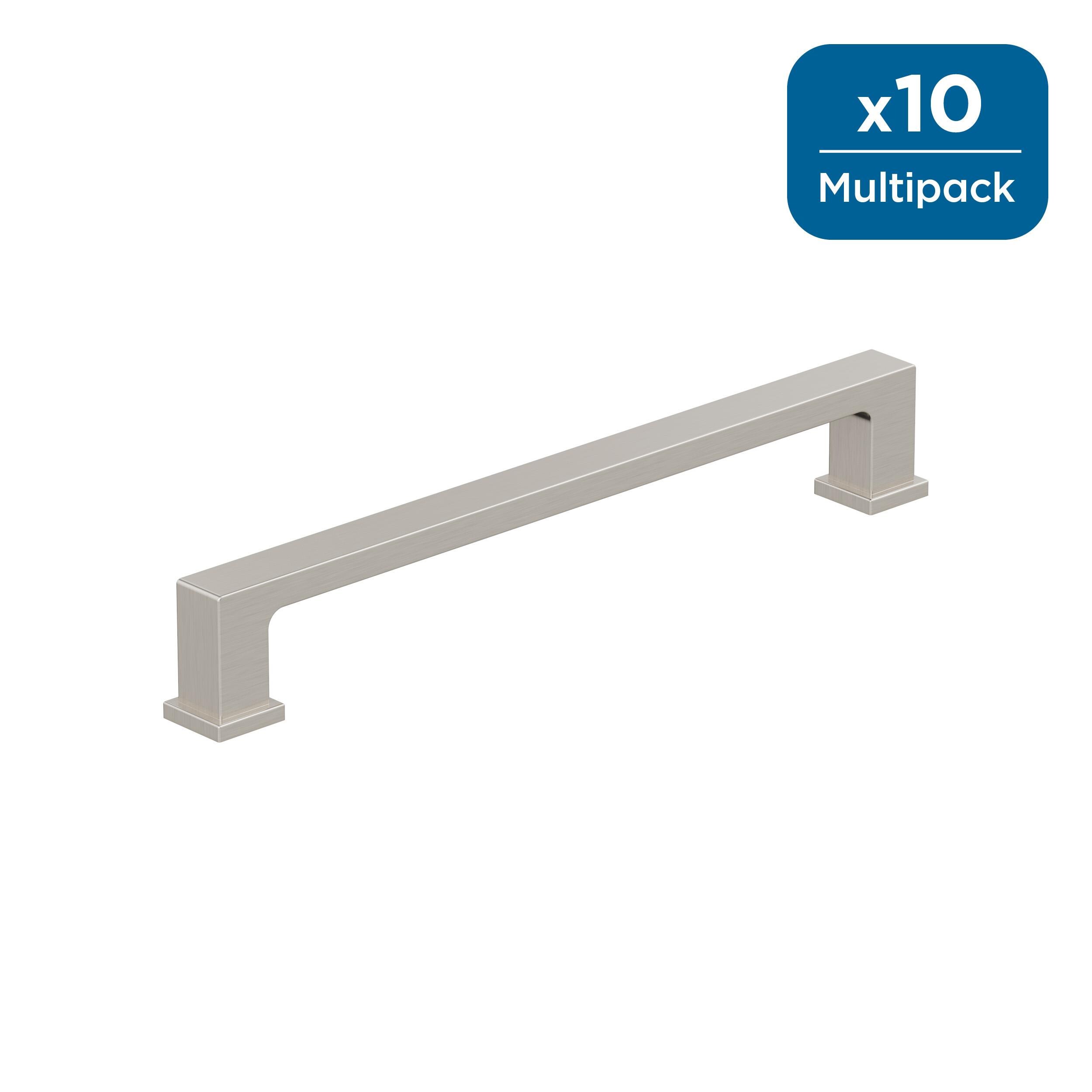 Amerock 10BX37033G10 Bridgeport 6-5/16-in , 160mm Center to Center Satin Nickel Cylindrical Bar 10 -Pack