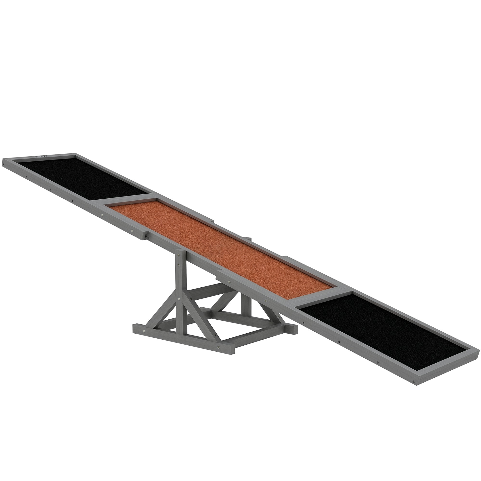 PawHut D03-001V01GY Wooden Dog Agility Seesaw Weather Resistant Gray​