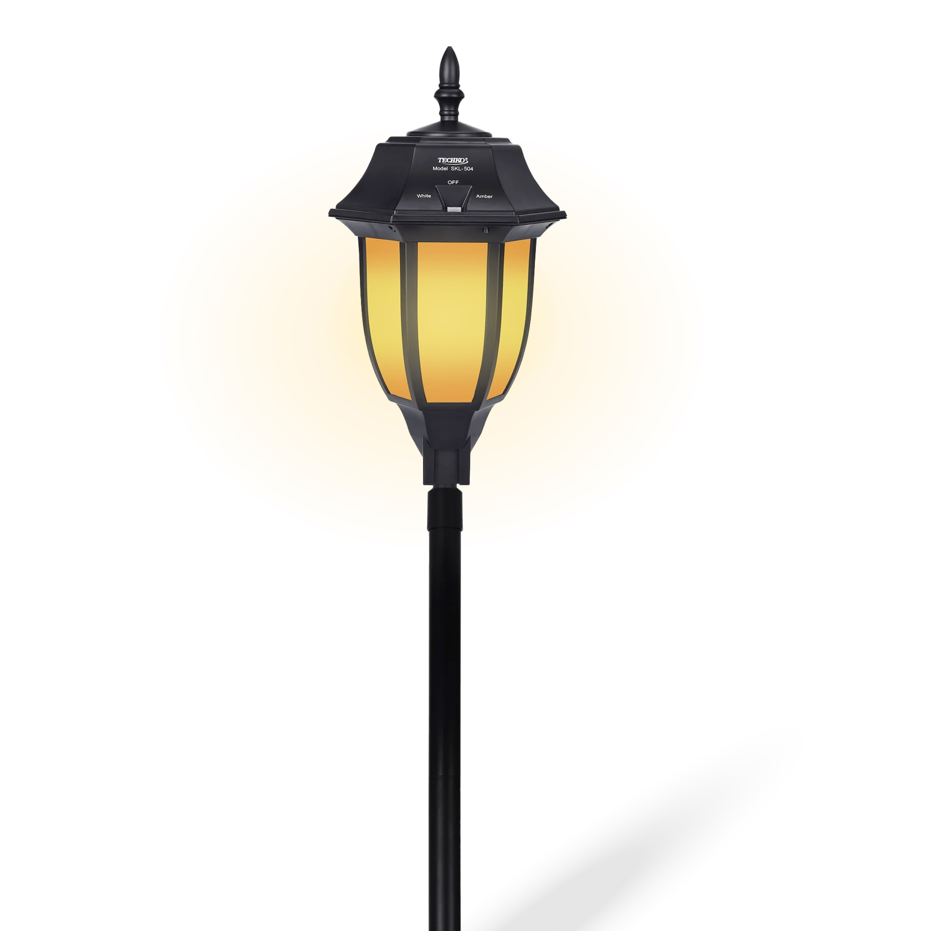 TECHKO SKL-504 Outdoor Solar Path Light Classic Vintage Yellow 122 -Lumens 11 -Watt Black Solar LED Outdoor Path Light ( 6000-K )