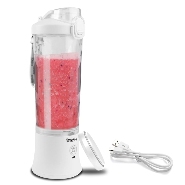 Total Chef Cordless Portable Blender 20 oz, USB Rechargeable, White