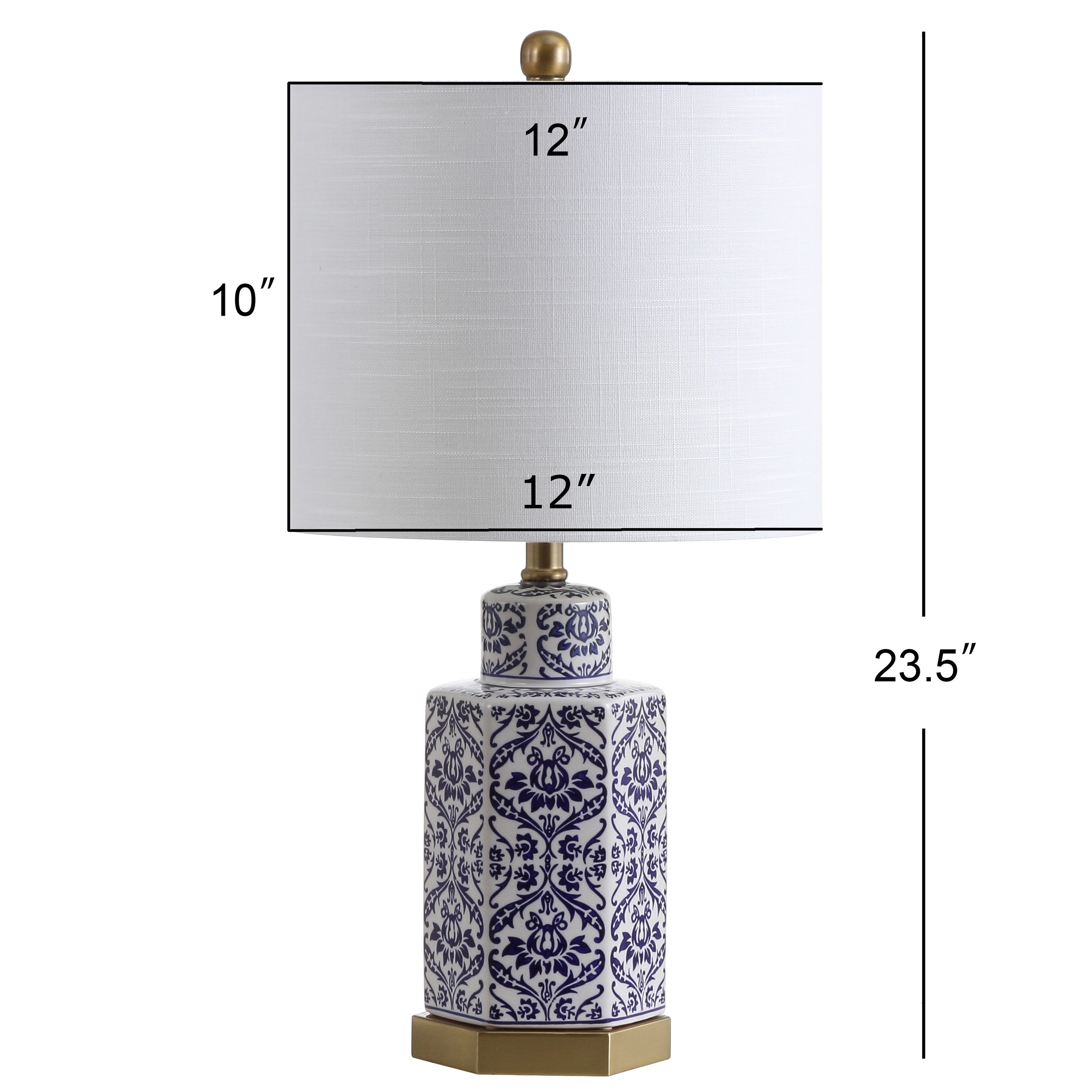 Diana Blue and White Ceramic Ginger Jar Table Lamp with Linen Shade