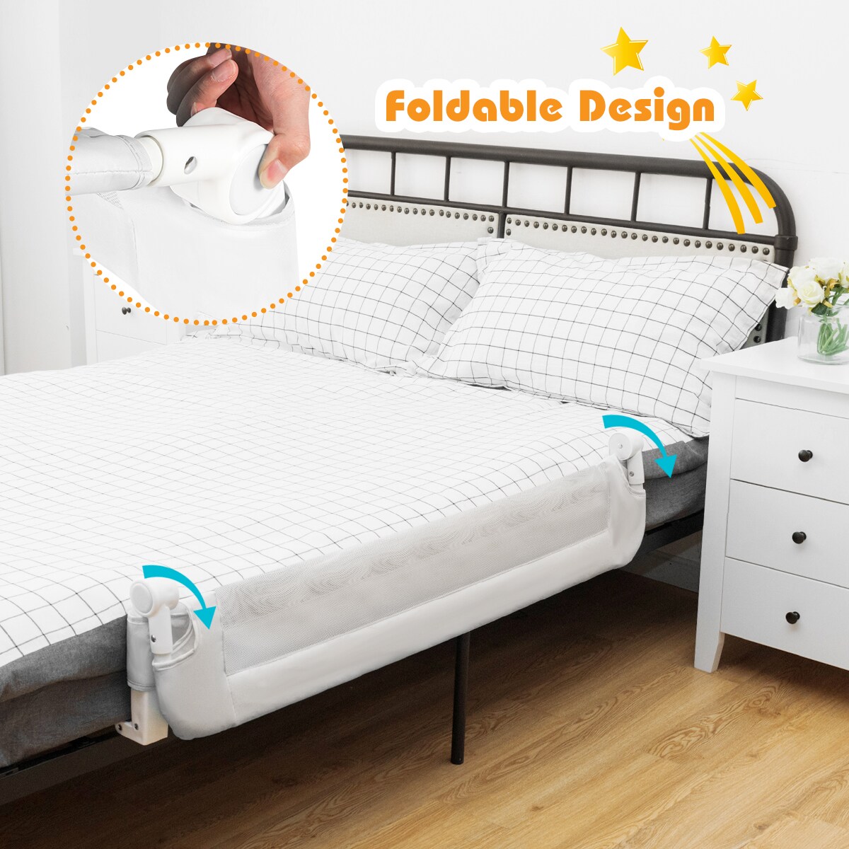 Goplus BB5524WH Bed-Rails - View #6