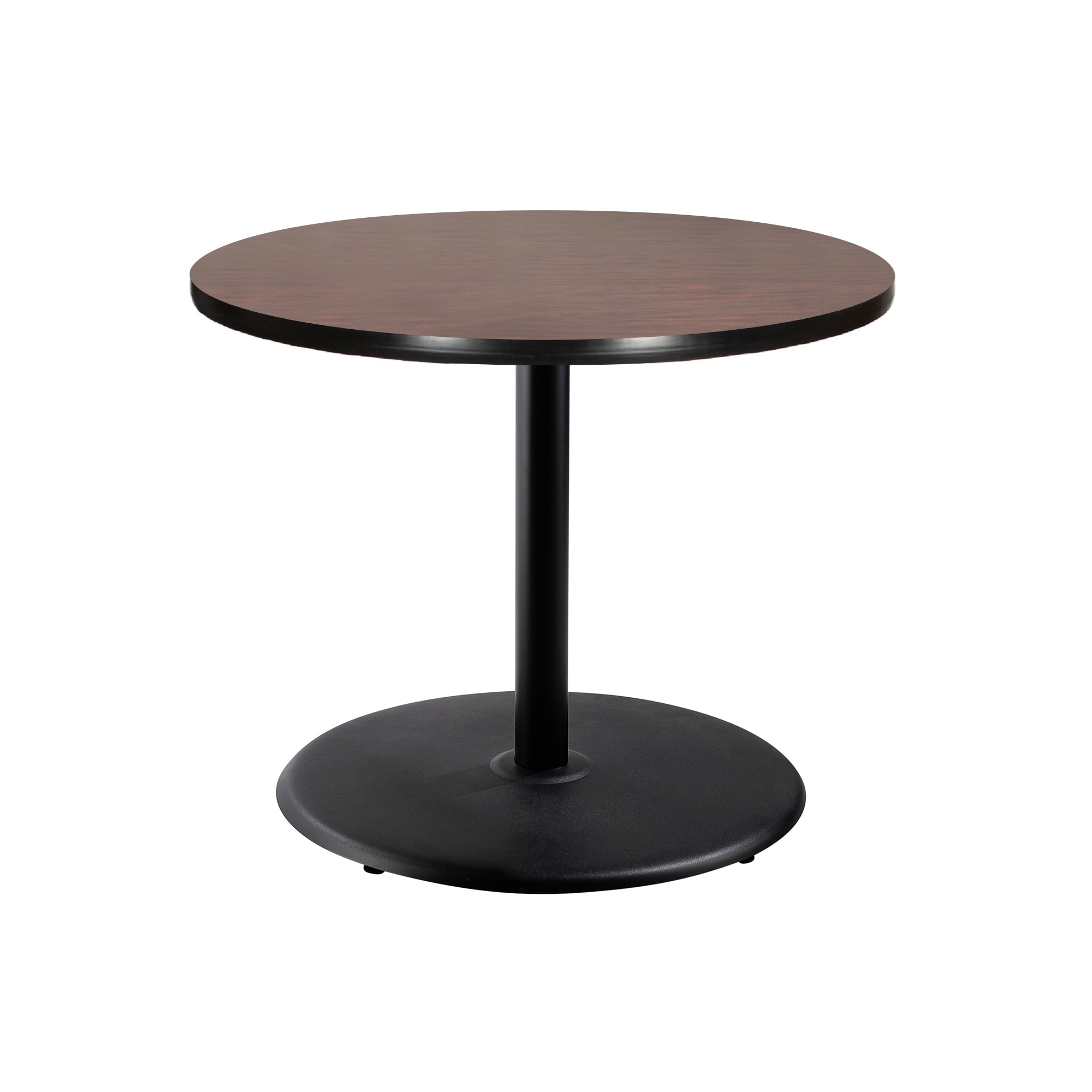 Hampden Furnishings HMDCRD36RDMY Bennet Mahogany Round Contemporary/Modern Dining Table, Wood with Black Powder Coat Steel Pedestal Base 36-Inches L x 30-Inches H