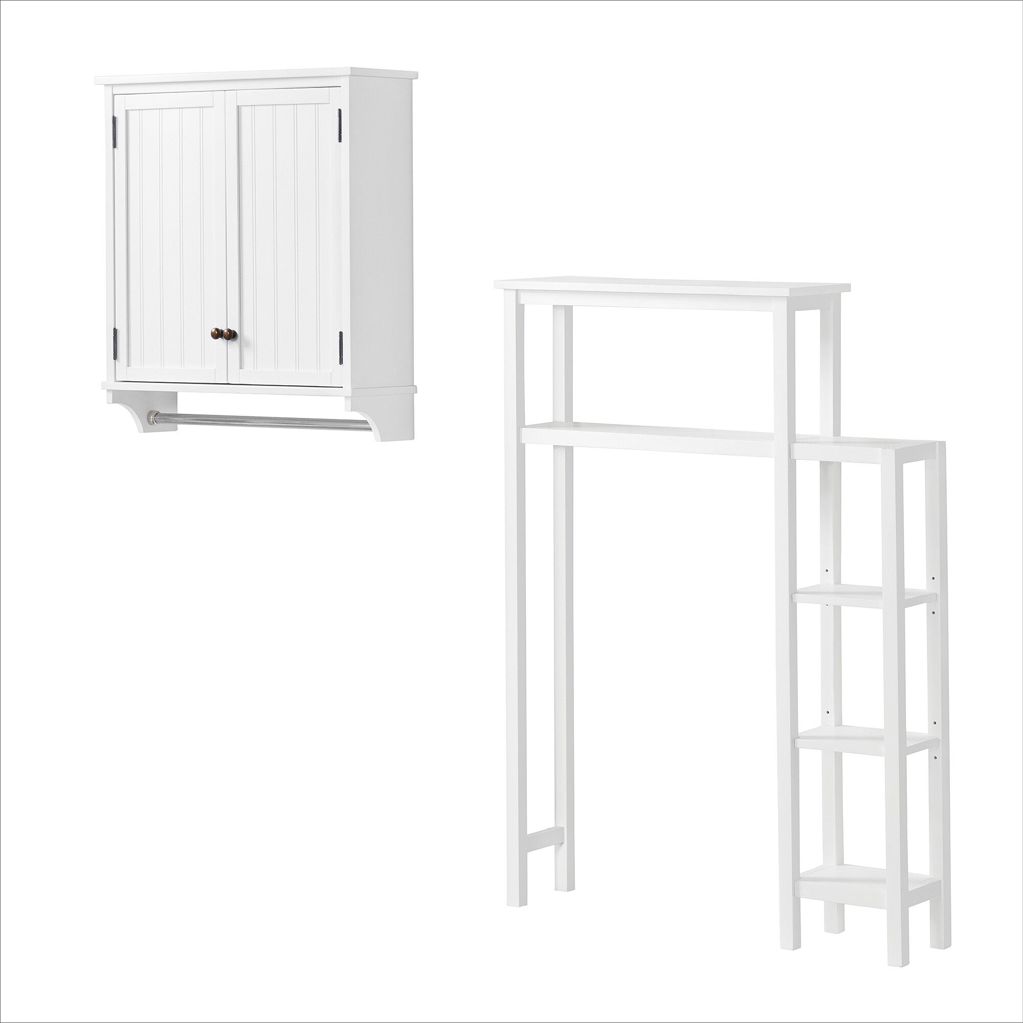 Alaterre Furniture 35-in x 49-in x 9-in White Wood Wall-mount Linen Cabinet