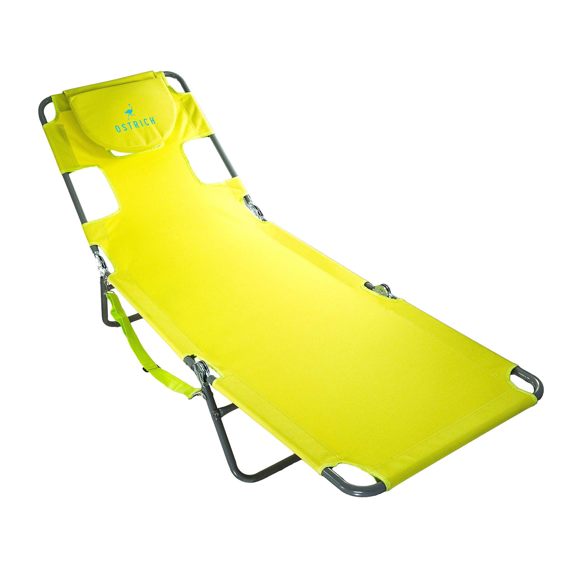 Ostrich 267549 Polyester Neon Green Folding Beach lounger Adjustable and Carrying Strap/Handle Included