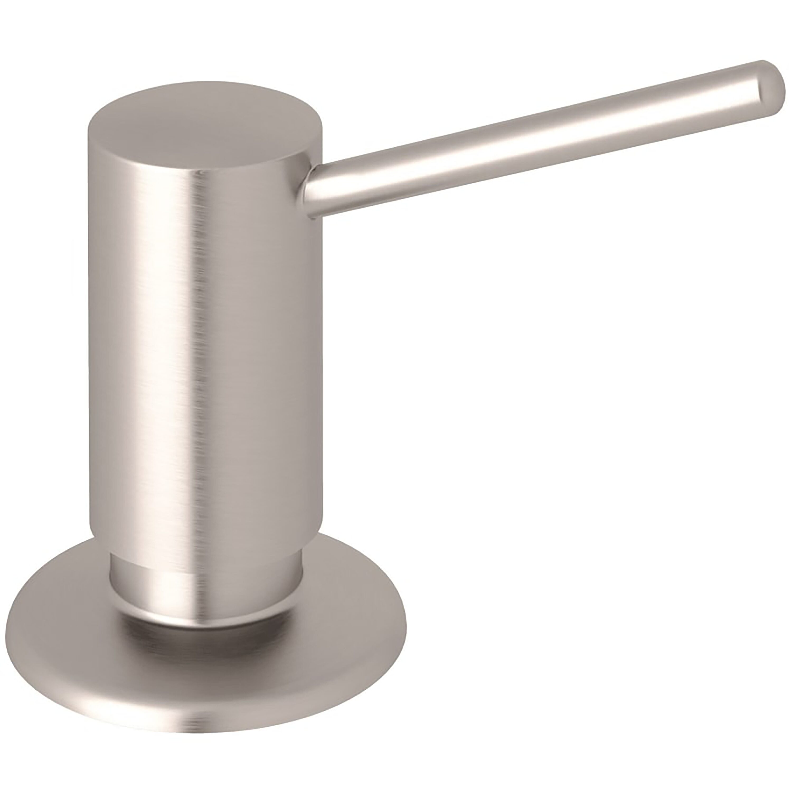 Rohl LS450LSTN Satin Nickel 12-oz Capacity Deck-mount Soap and Lotion Dispenser