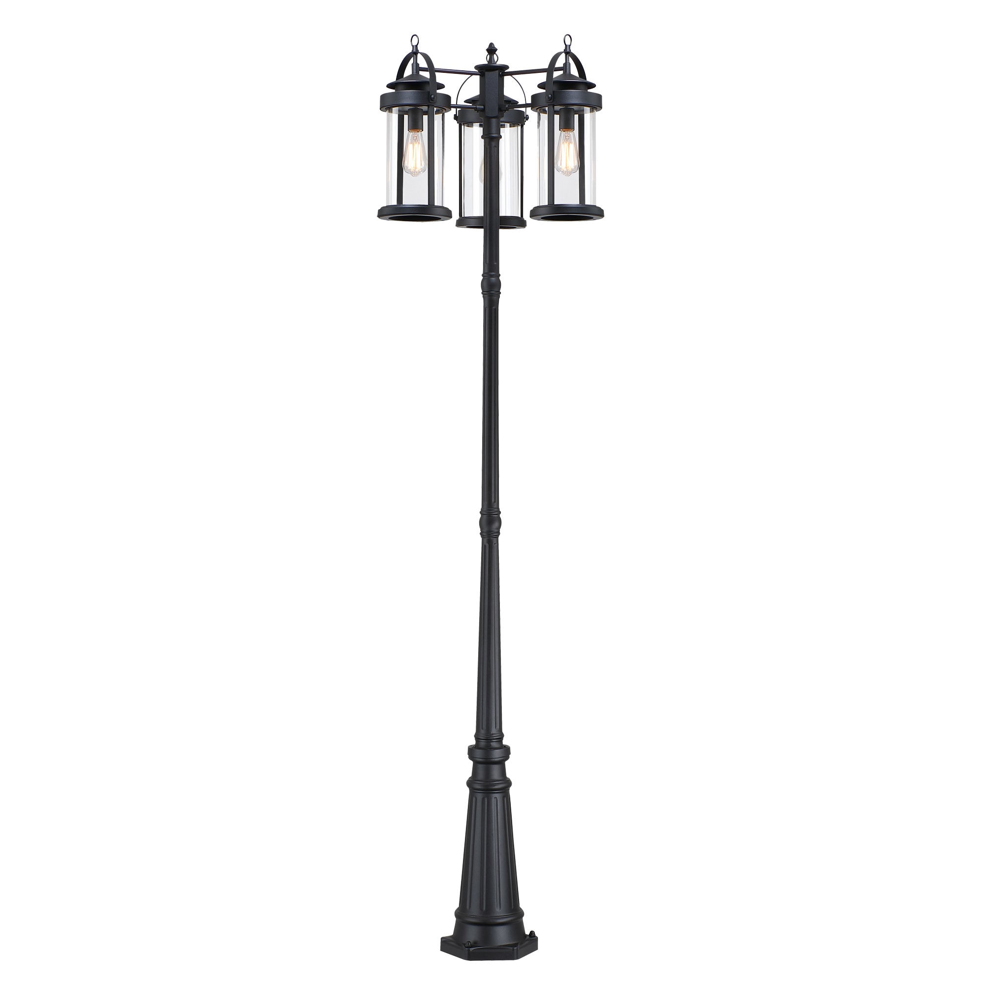 Hukoro - Matte Black Hardwired Incandescent Post light