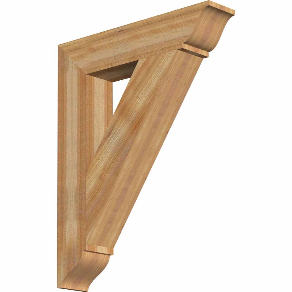 Ekena Millwork BKT06X30X38TRA01RWR Traditional traditional rough sawn 6-in x 30-in x 38-in Western red cedar Brown Wood Standard bracket