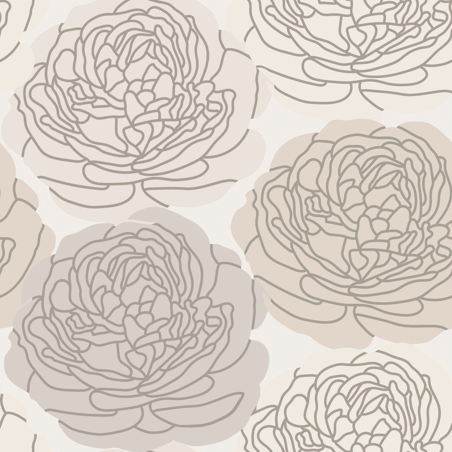 RoomMates RMK11960RL 28.29-Sq. Feet Neutral Vinyl Floral Self-adhesive Peel and Stick Wallpaper