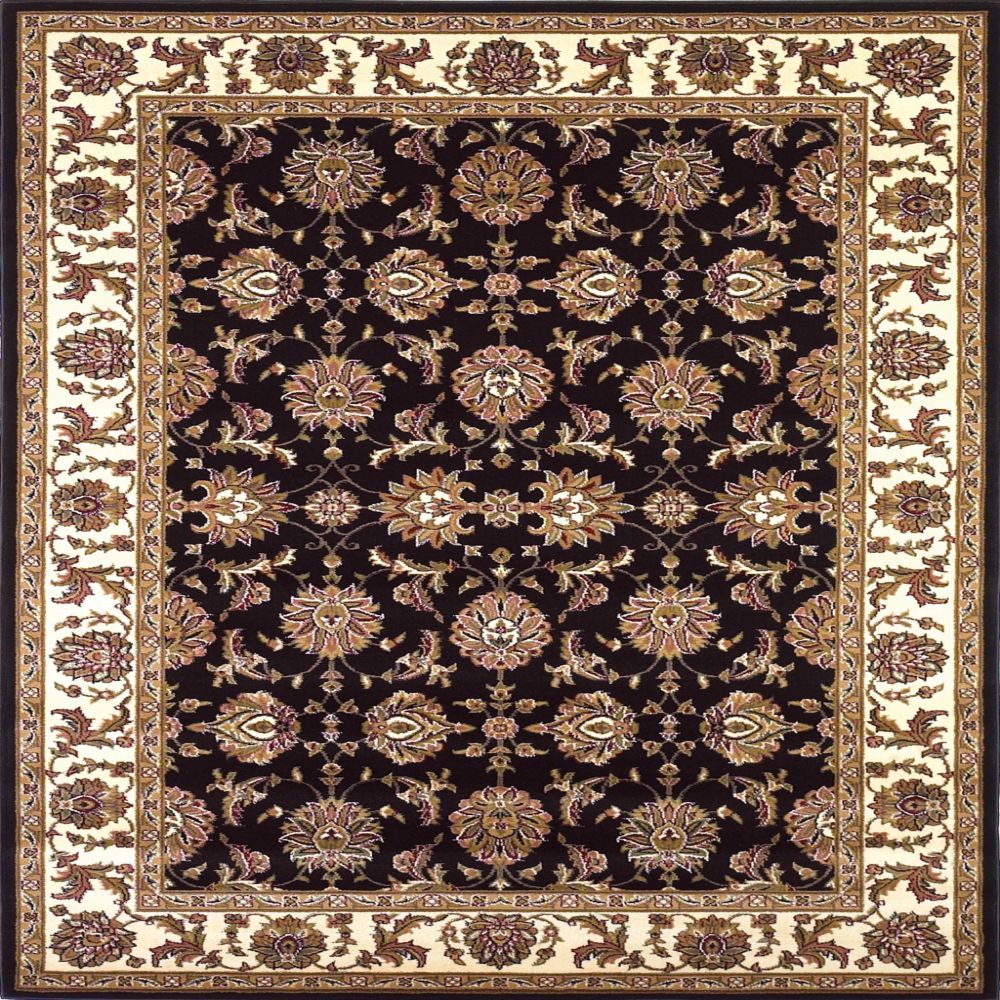 HomeRoots 353263 Bernadette 2 x 3 Rag Black Ivory Indoor Border Area Rug