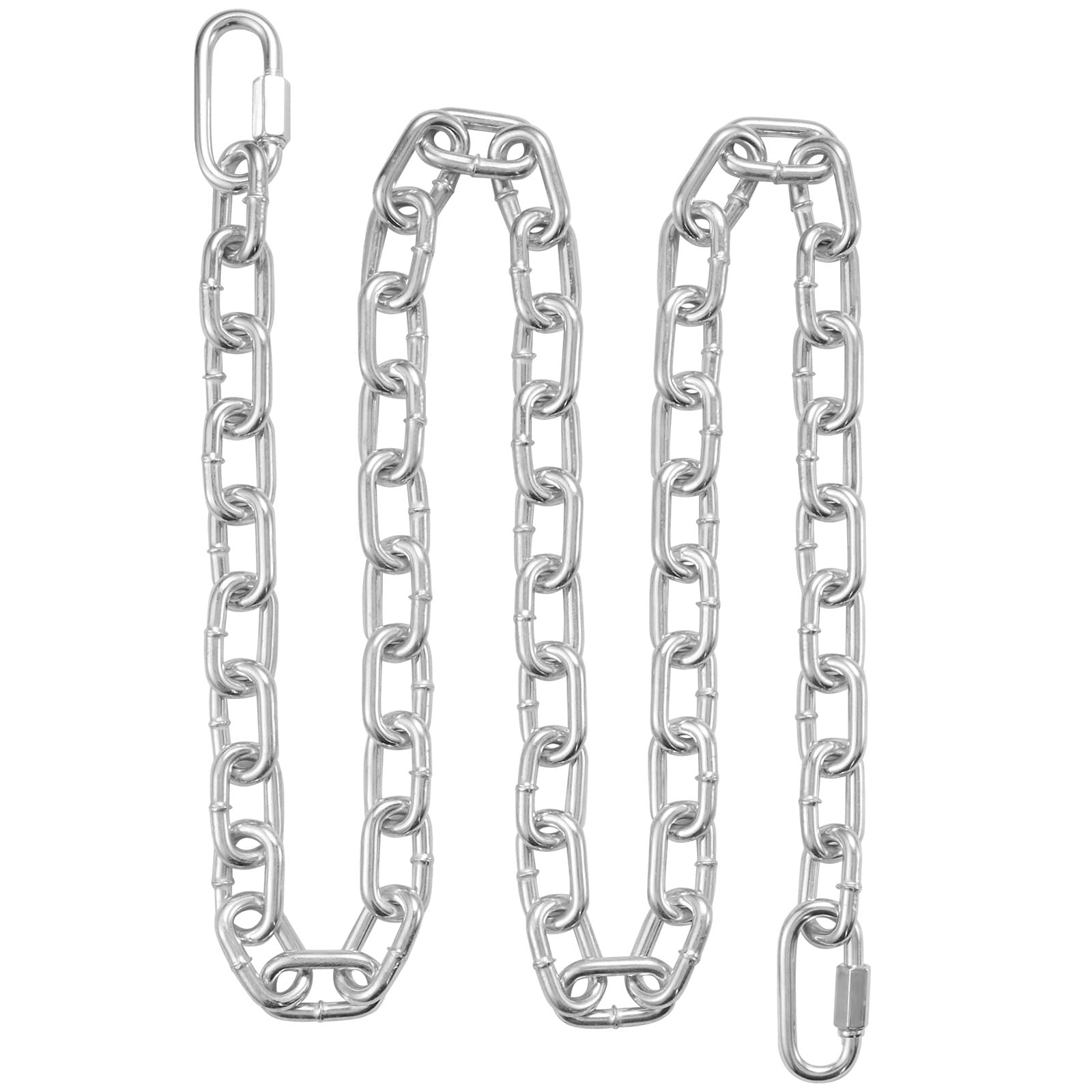 SVOPES SVOPESWGAQLTG10538V0 Proof Coil Chain. 5/16inch x 6ft. 1980 lbs Load Capacity. Zinc-Coated Steel Chain with Two Quick Links. Durable Galvanized Chain for Towing. Hanging. Camping. and Pet Transport