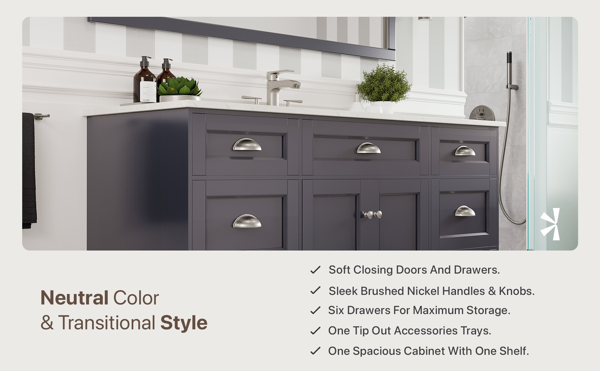 Eviva EVVN666-60CGR-SS Bath-Vanity-Combo - View #9