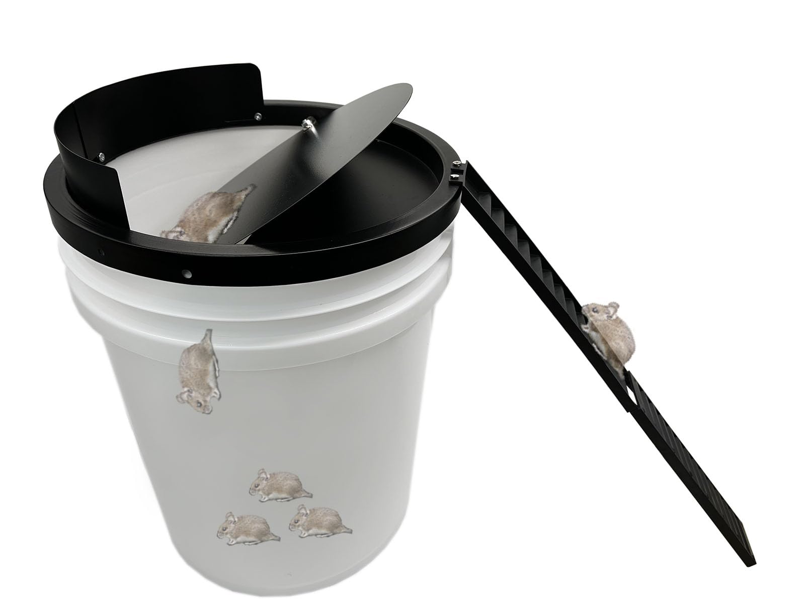 Afoxsos  Mouse Trap Bucket Lid Metal for 5 Gallon Bucket Auto Reset Repeat Catch Indoor Outdoor Safe for Kids Pets Easy Install Strong Steel