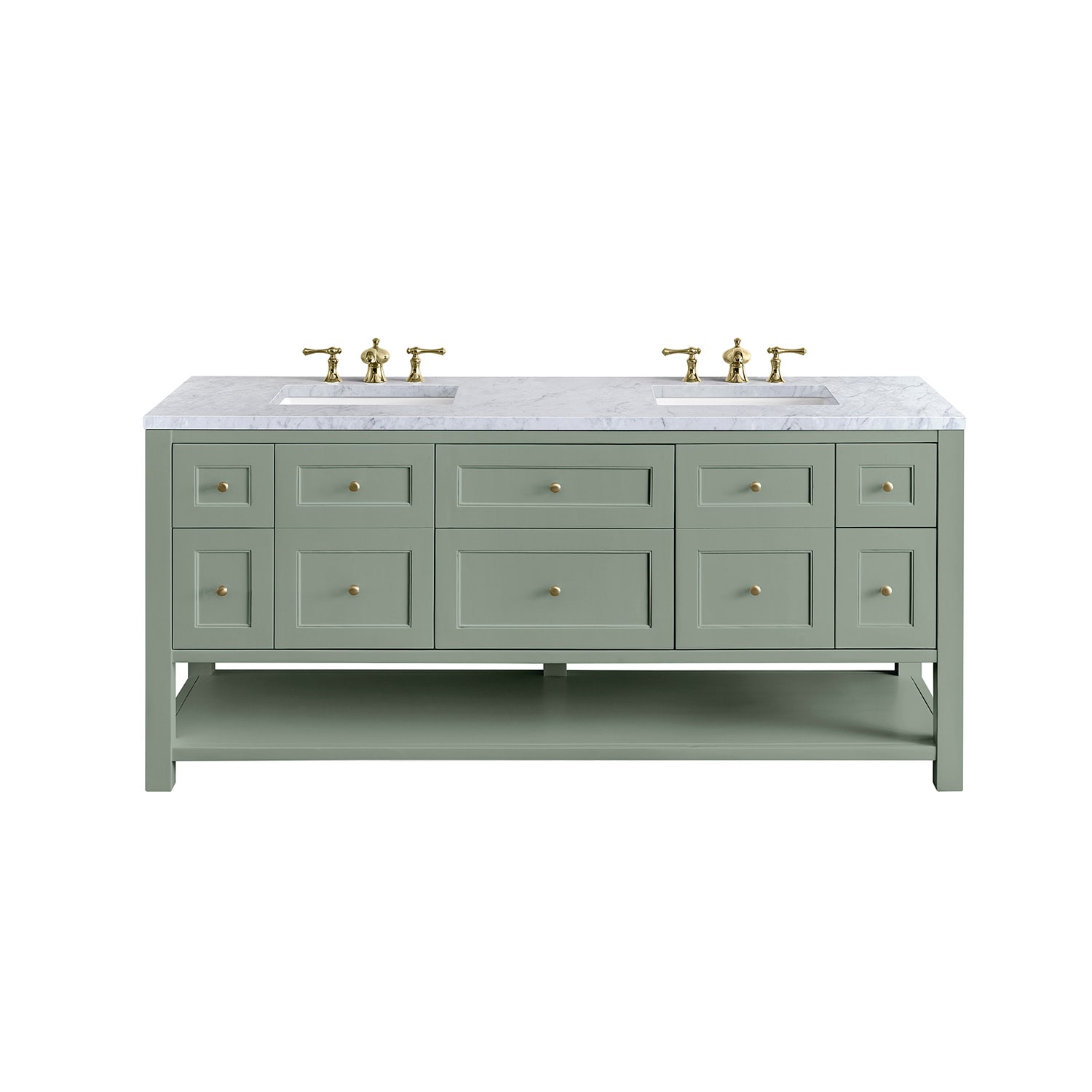 Smokey Celadon 72" Double Vanity with Solid Wood and Veneer