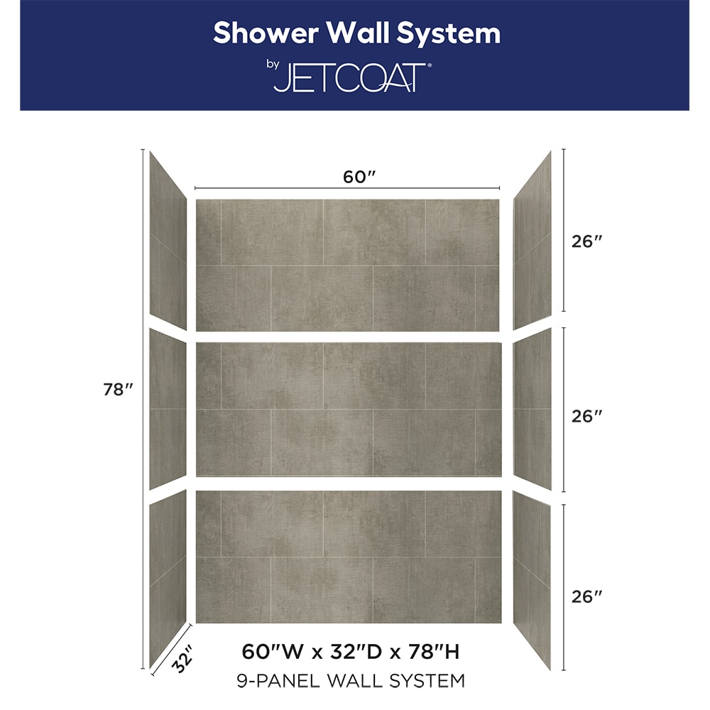 Jetcoat® 60 x 32 x 78 Five Panel Shower Wall System - CRAFT + MAIN